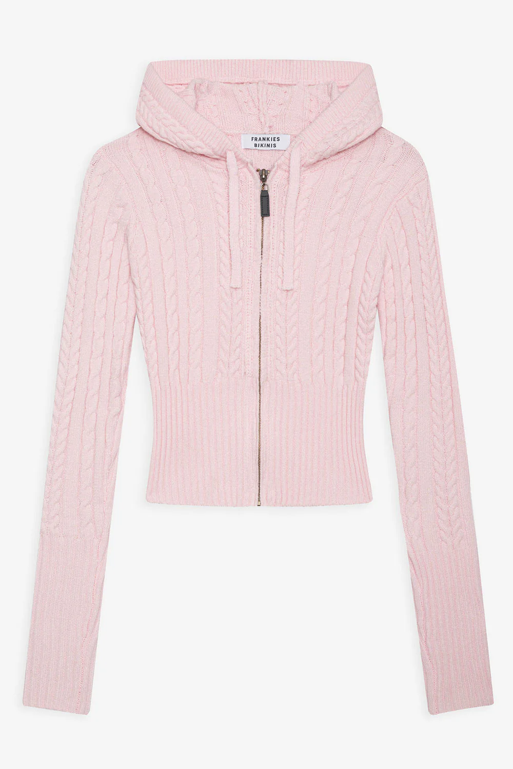 Aimee Cable Cloud Knit Hoodie - Rose Quartz - Image 3