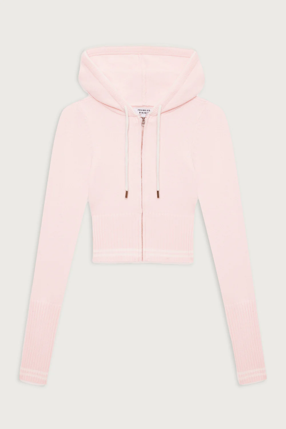Aimee Cloud Knit Zip Up Hoodie - Rosebud Pink - Image 3
