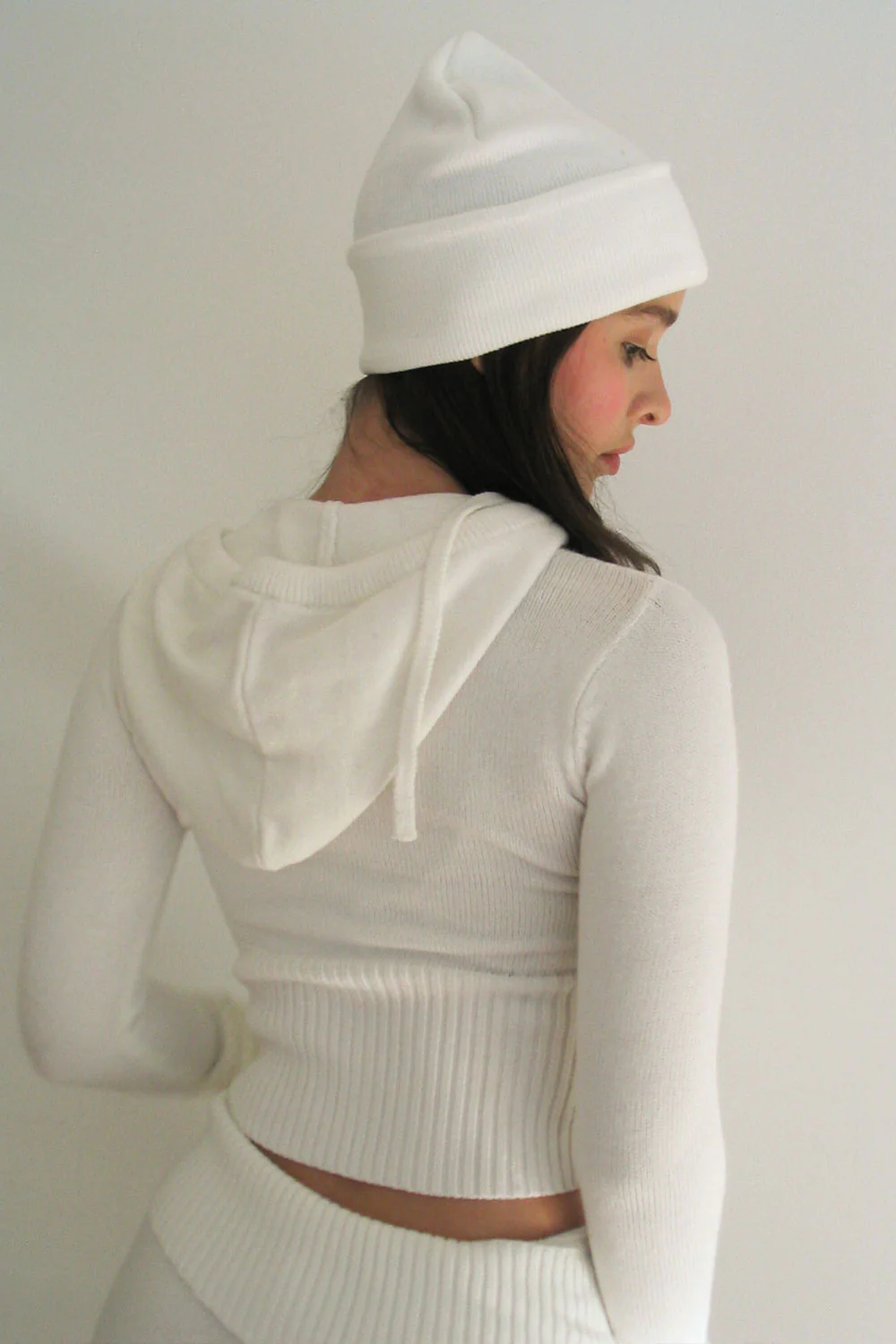 Aimee Cloud Knit Zip Up Hoodie - Snow White - Image 4