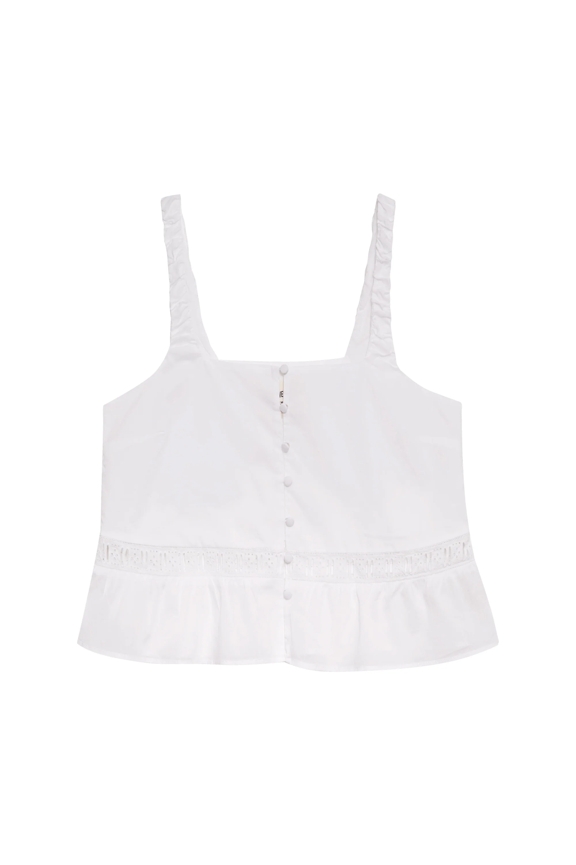 Airy Poplin Buttoned Top - White - Image 4