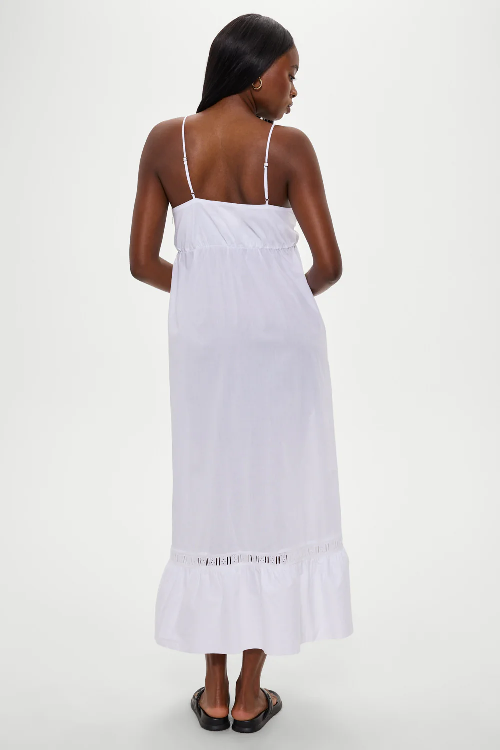 Airy Poplin Midi Dress  - White - Image 5