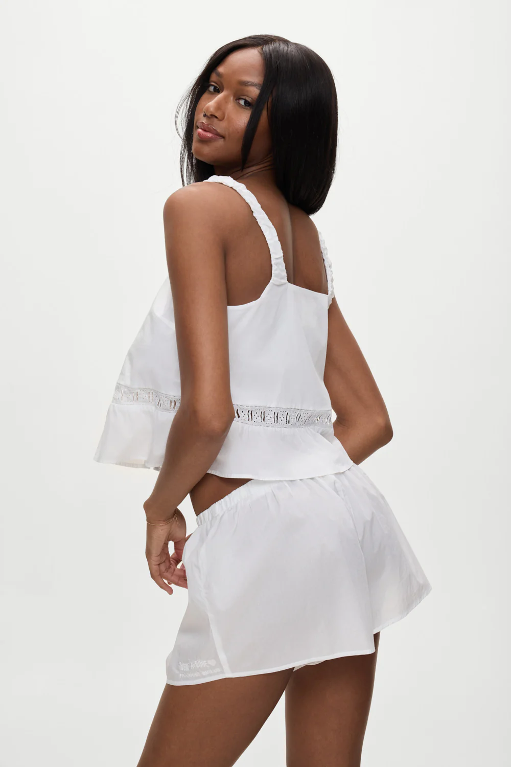 Airy Poplin Mini Shorts - White - Image 6