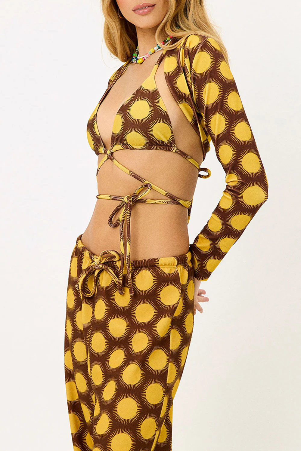 Allegra Terry Long Sleeve Bolero - Golden - Image 2
