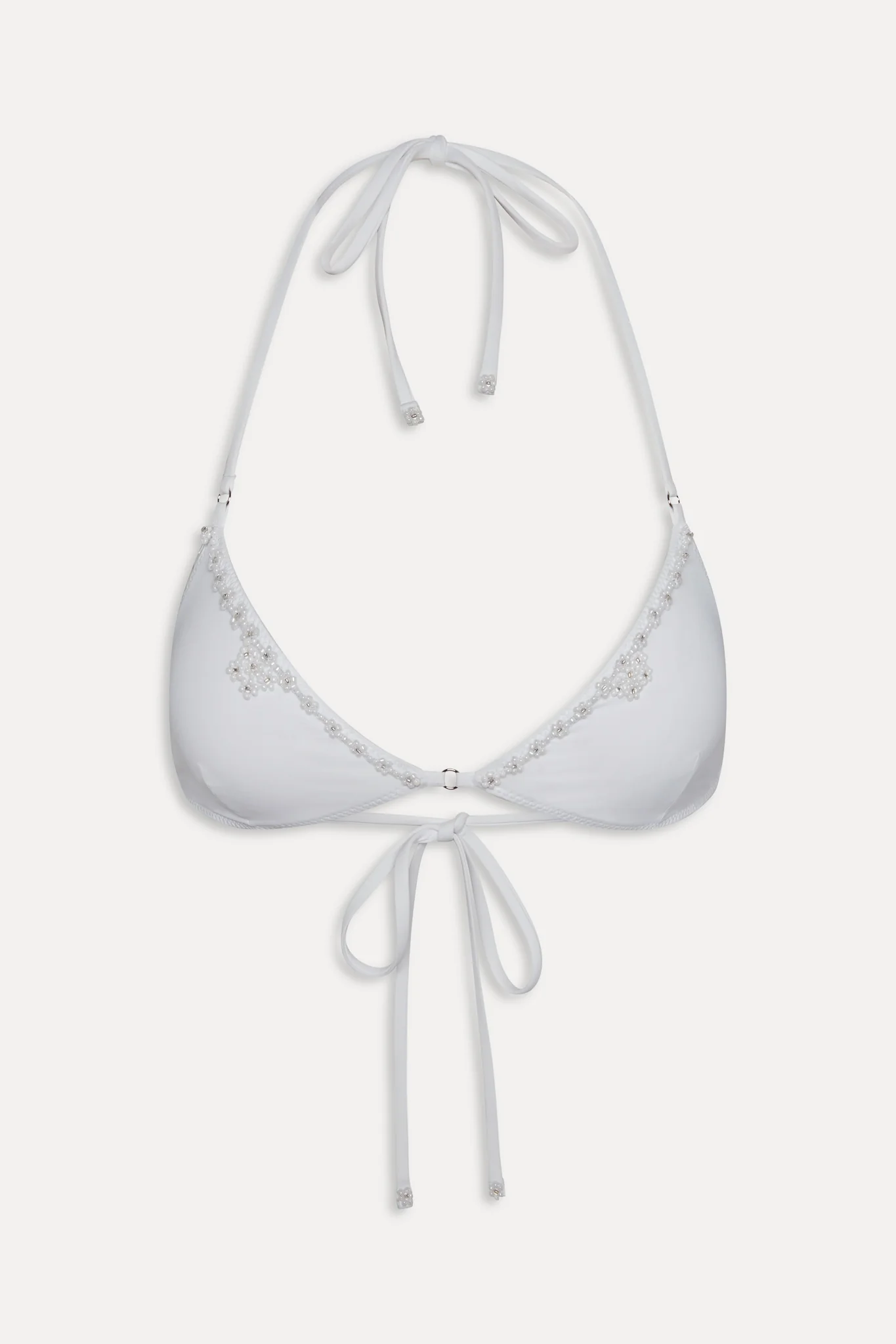 Amore Beaded Skimpy Bikini Top - Optic White - Image 3