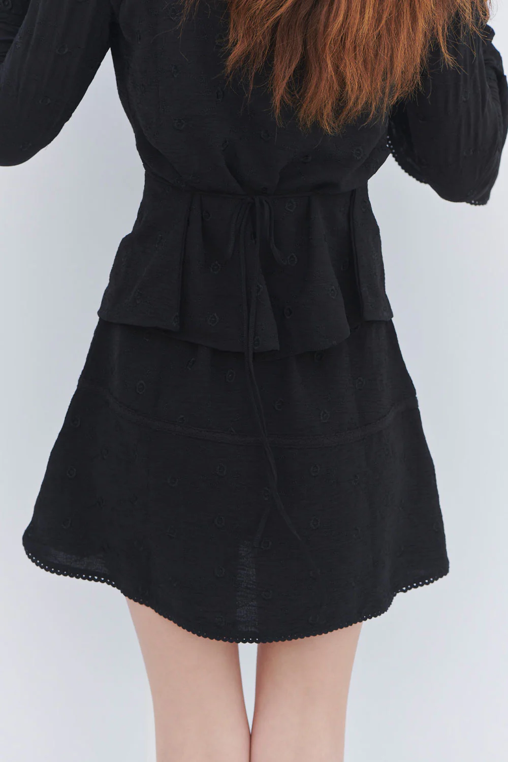 Anabelle Eyelet Mini Skirt - Black - Image 3