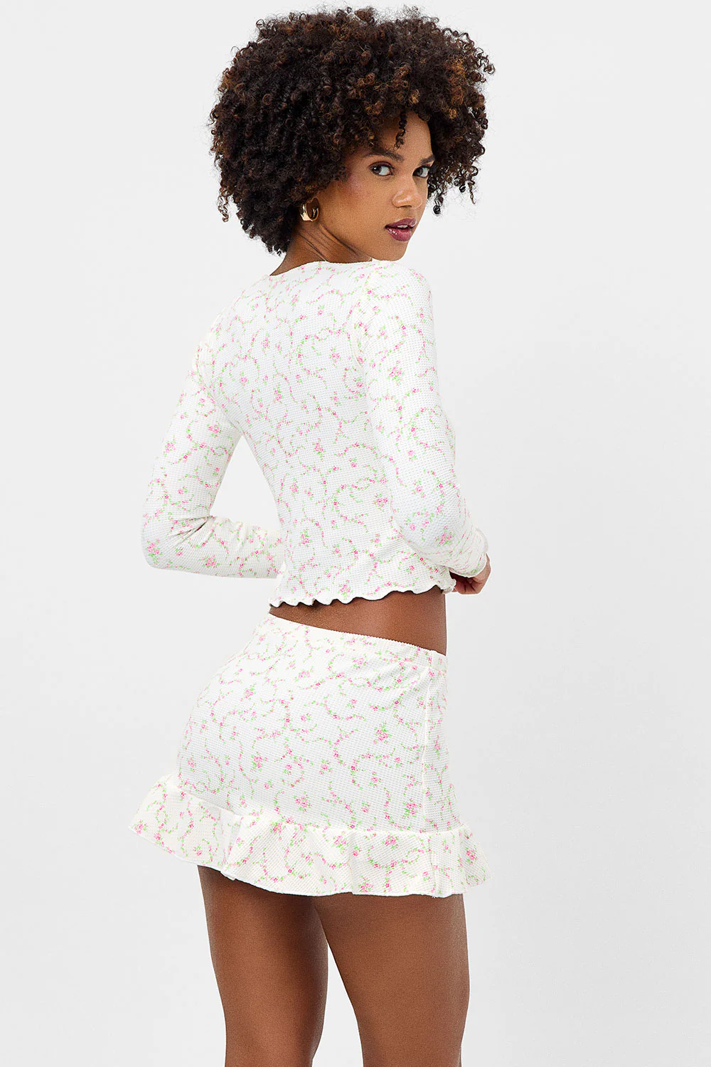 Andrea Waffle Mini Skirt - Day Lily - Image 3