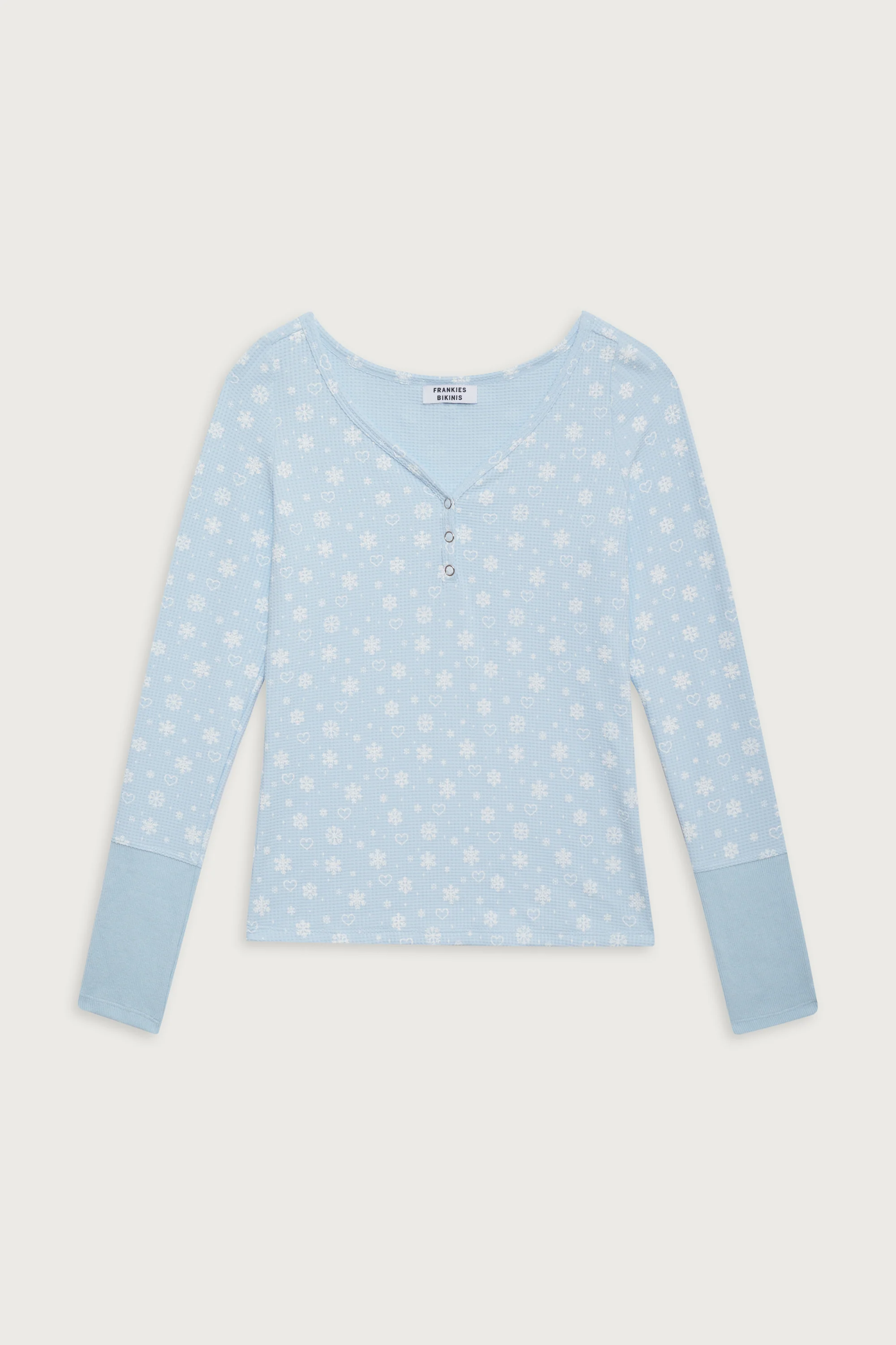 Angel Waffle Long Sleeve Top - Flurries - Image 2