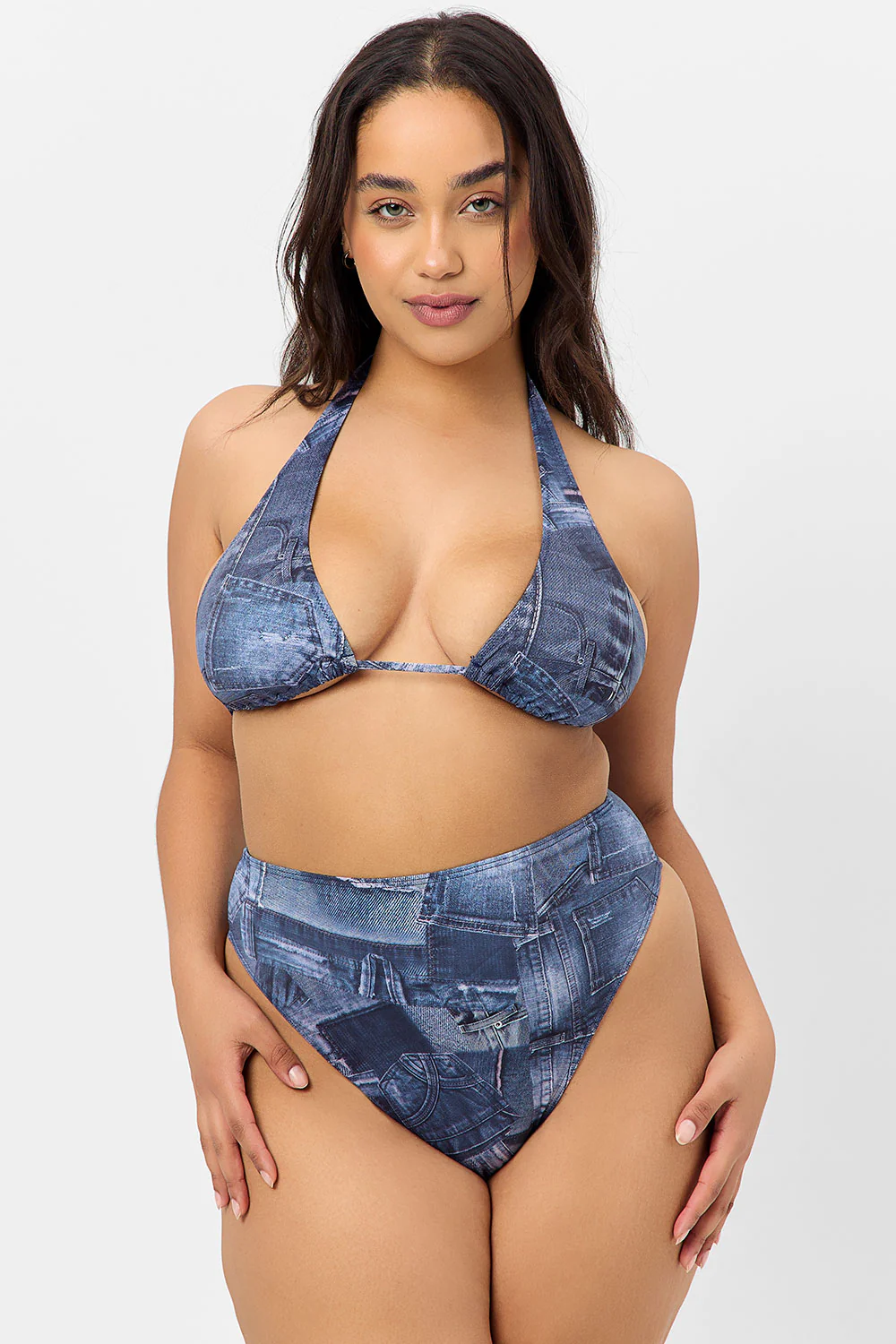 Anne Full Coverage Bikini Bottom - Blue Jean - Image 3