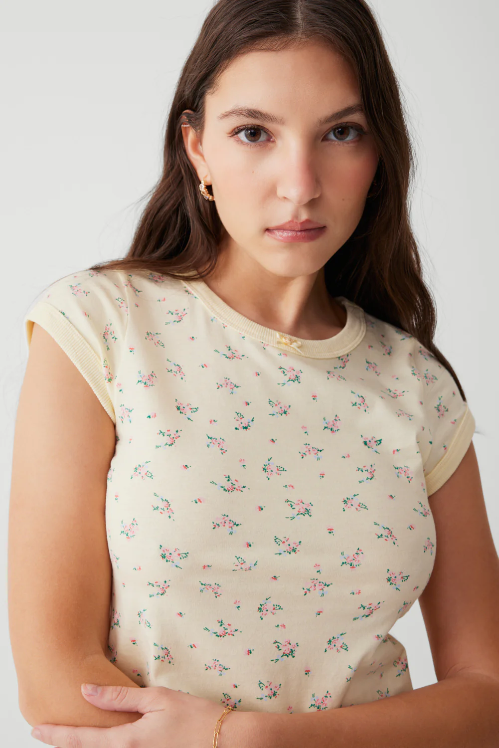Archie Floral Cotton Tee - Buttercup Bouquet - Image 5