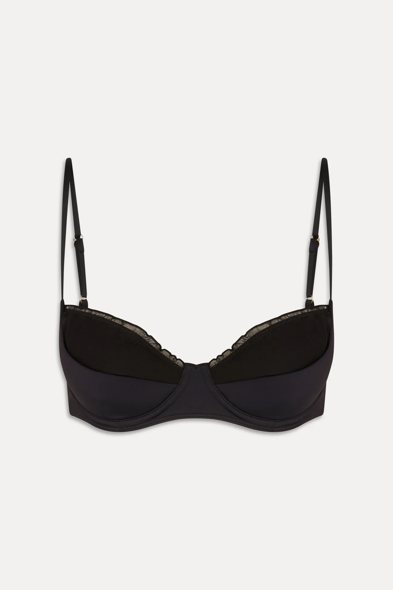 Austin Ruffle Underwire Bikini Top - Black - Image 3