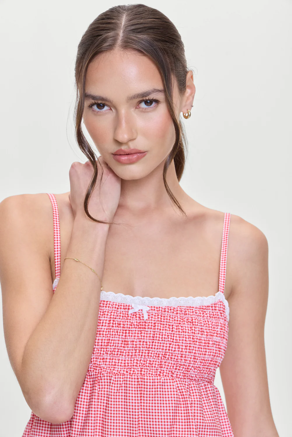 Baby Gingham Mini Dress - Ladybug Gingham - Image 4