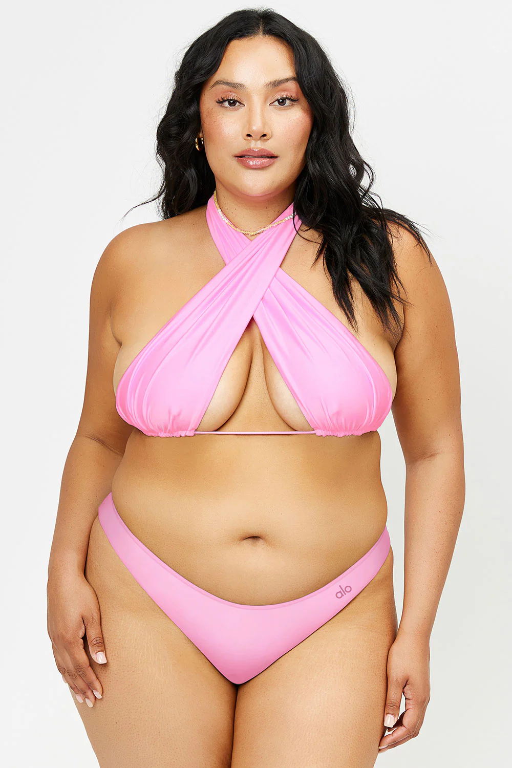 Bash Satin Wrap Bikini Top - 90's Pink - Image 3