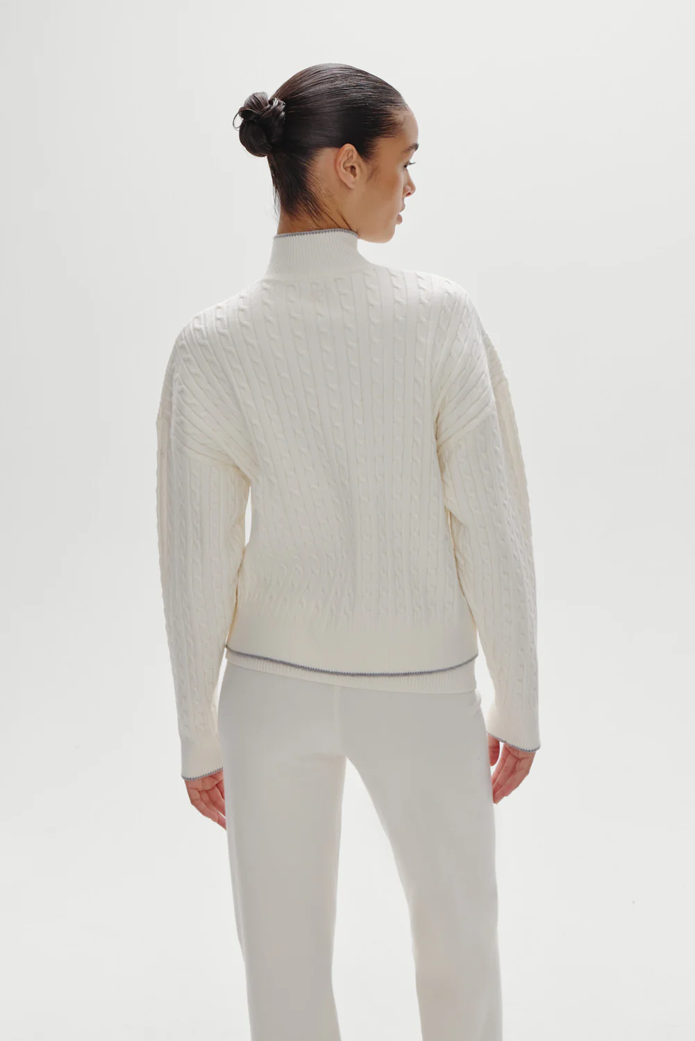 Bea Cloud Knit Zip Up Sweater - Honeymoon - Image 4