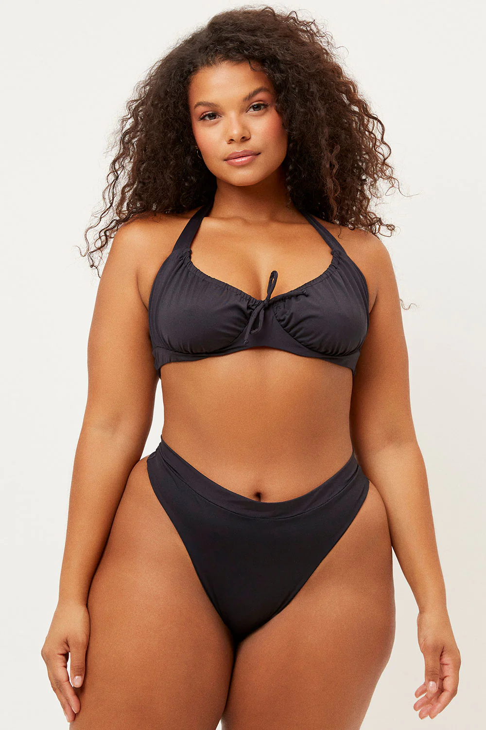 Bea High Waist Bikini Bottom - Black - Image 3