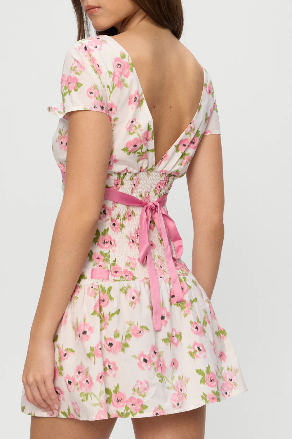 Belladonna Cotton Floral Mini Dress - Rosebush - Image 4