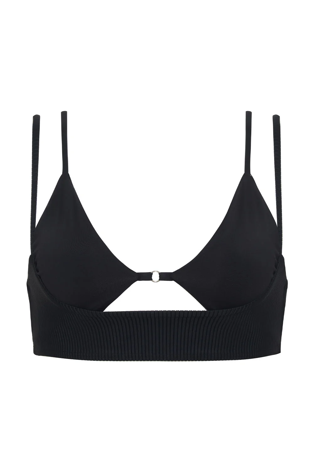 Bellamy Ribbed Bikini Top - Black - Image 5
