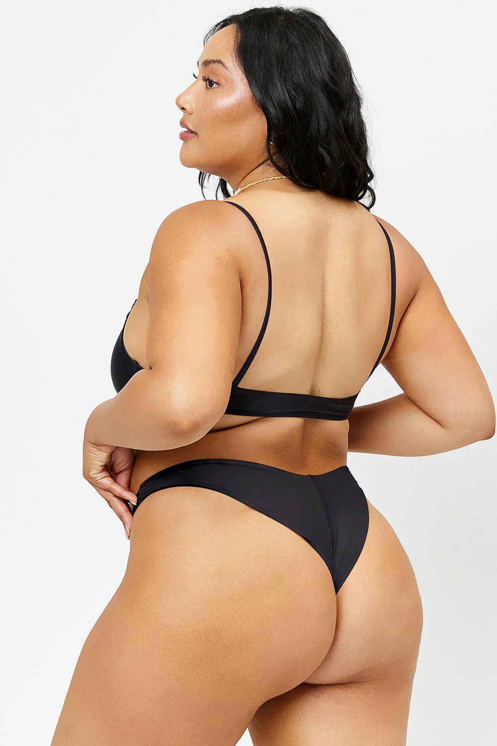 Benji Satin Underwire Bikini Top - Black - Image 3