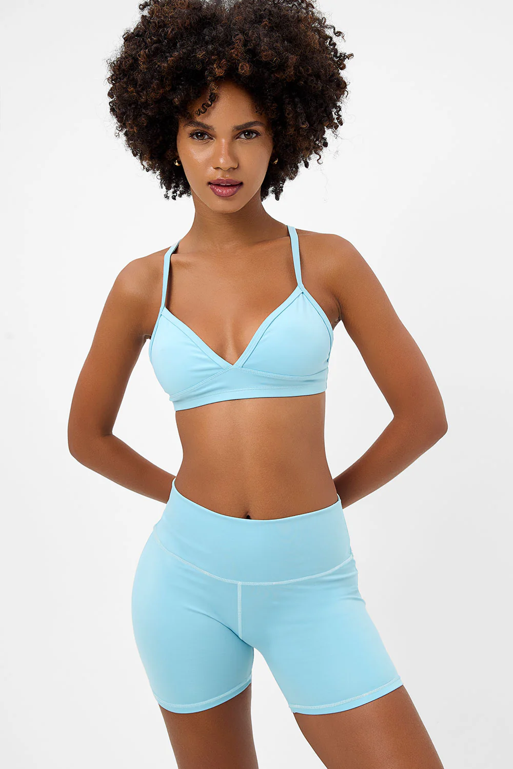 Billie Racerback Sports Bra - Baby Blue - Image 2