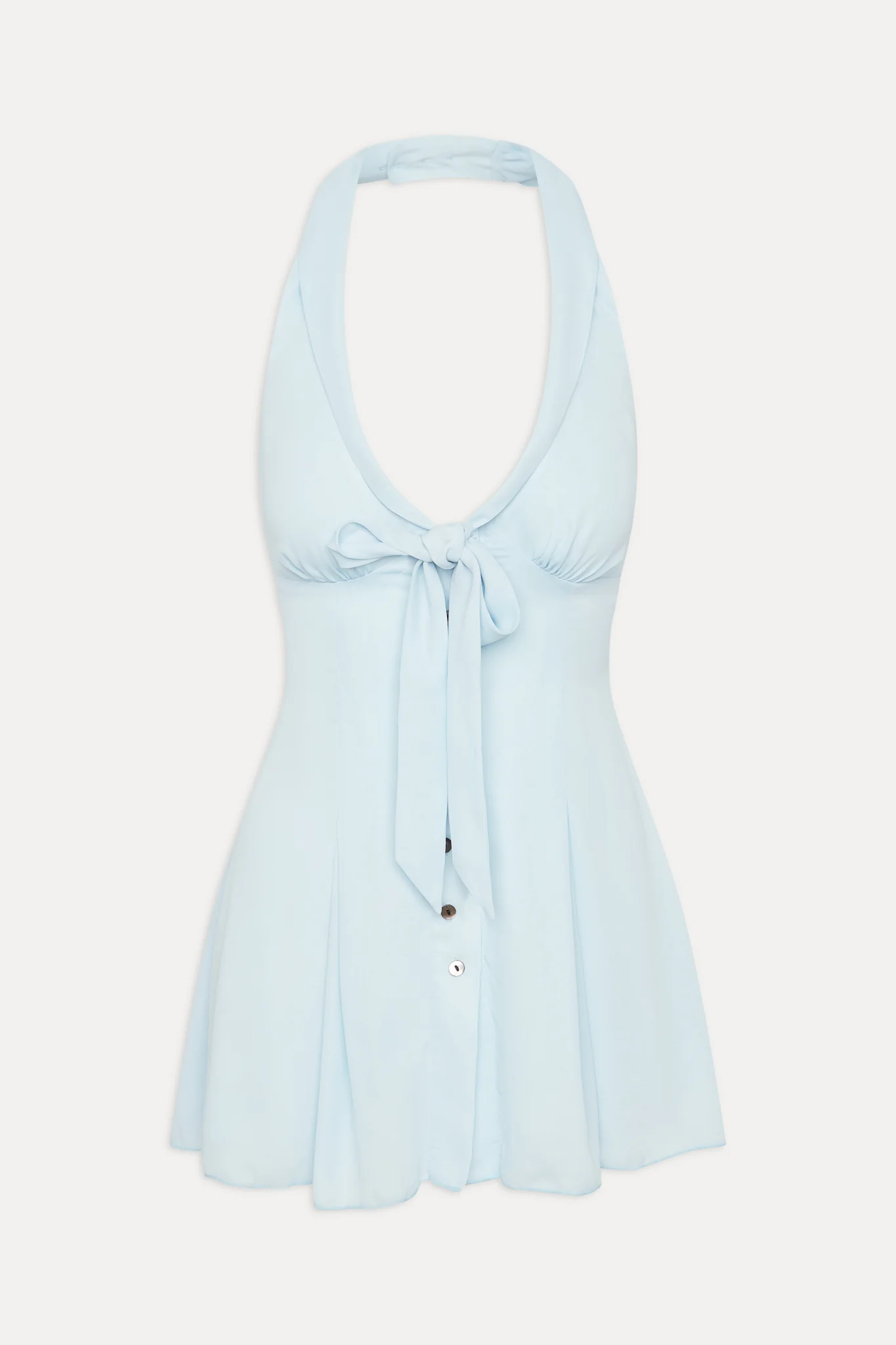 Bloom Button Up Mini Dress - Angel's Breath - Image 3
