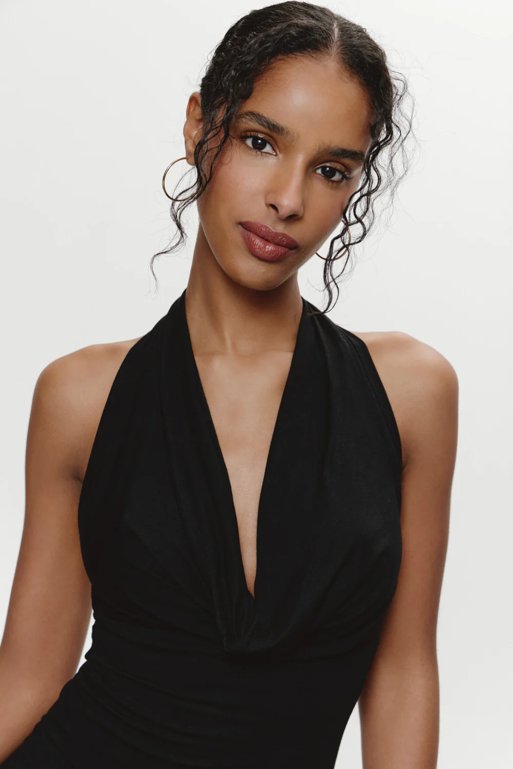 Bowery Cowl Neck Mini Dress - Black - Image 5