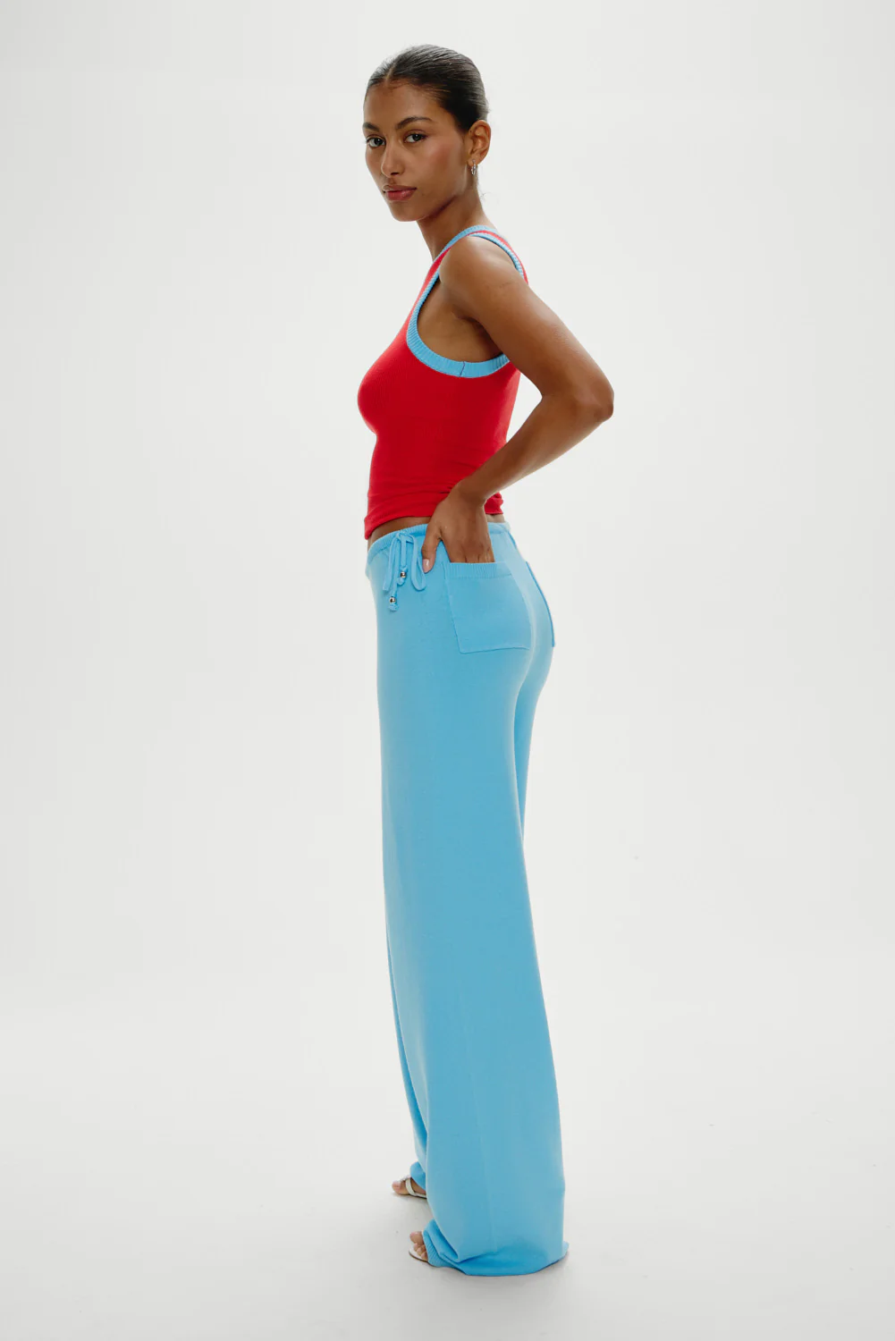 Breeze Low Rise Knit Pants - Blue Vanilla - Image 5