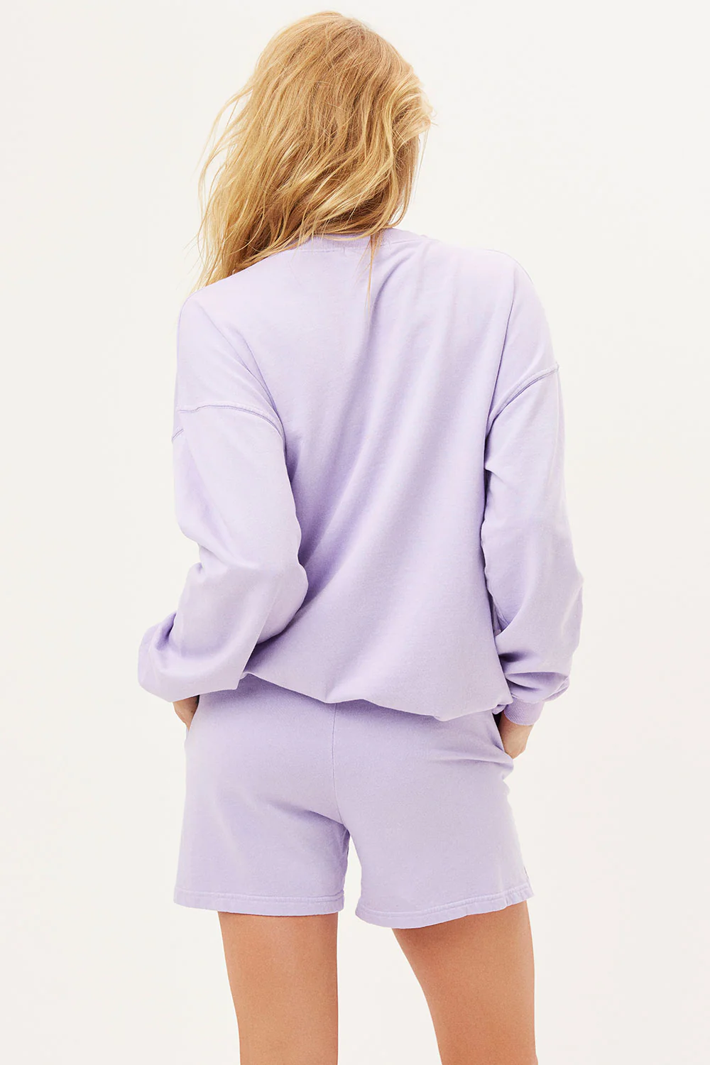 Burl High Waist Oversized Sweat Shorts - Lilac - Image 4