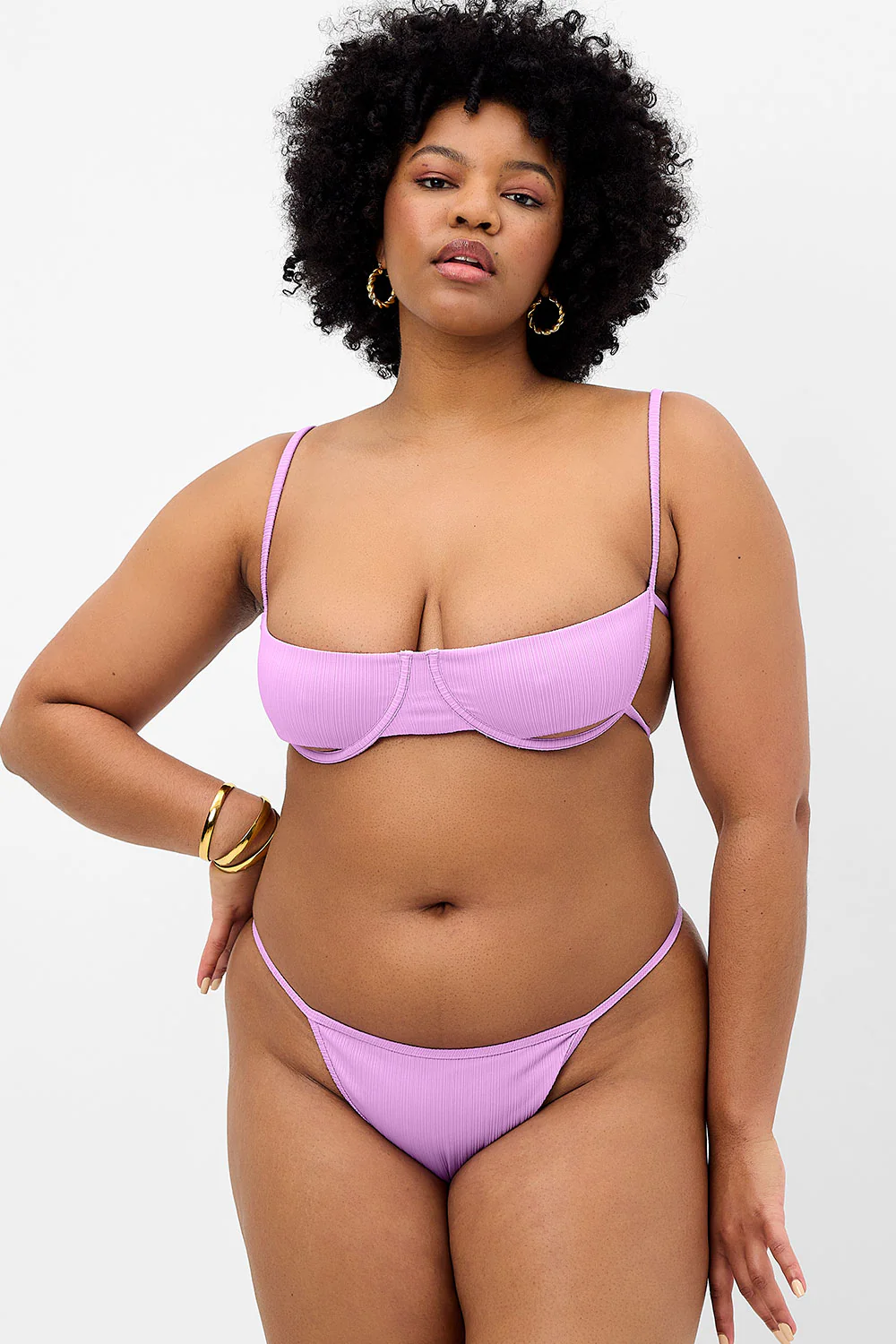 Campbell Plissé Underwire Bikini Top - Wisteria - Image 2