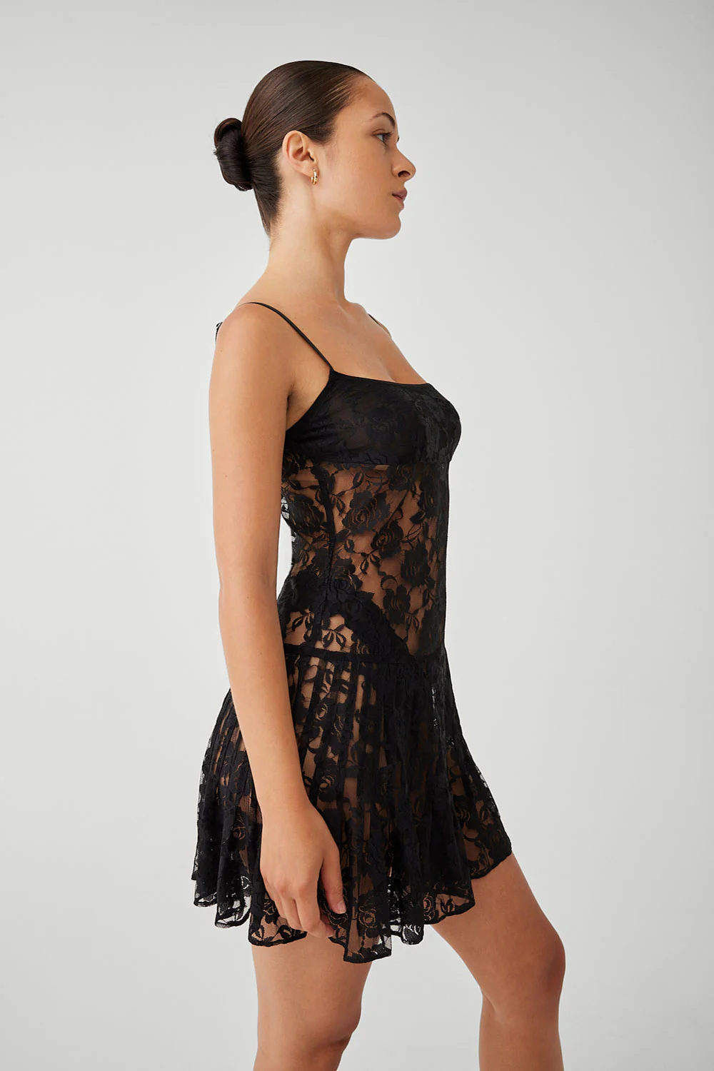 Carlotta Lace Mini Dress - Black - Image 4