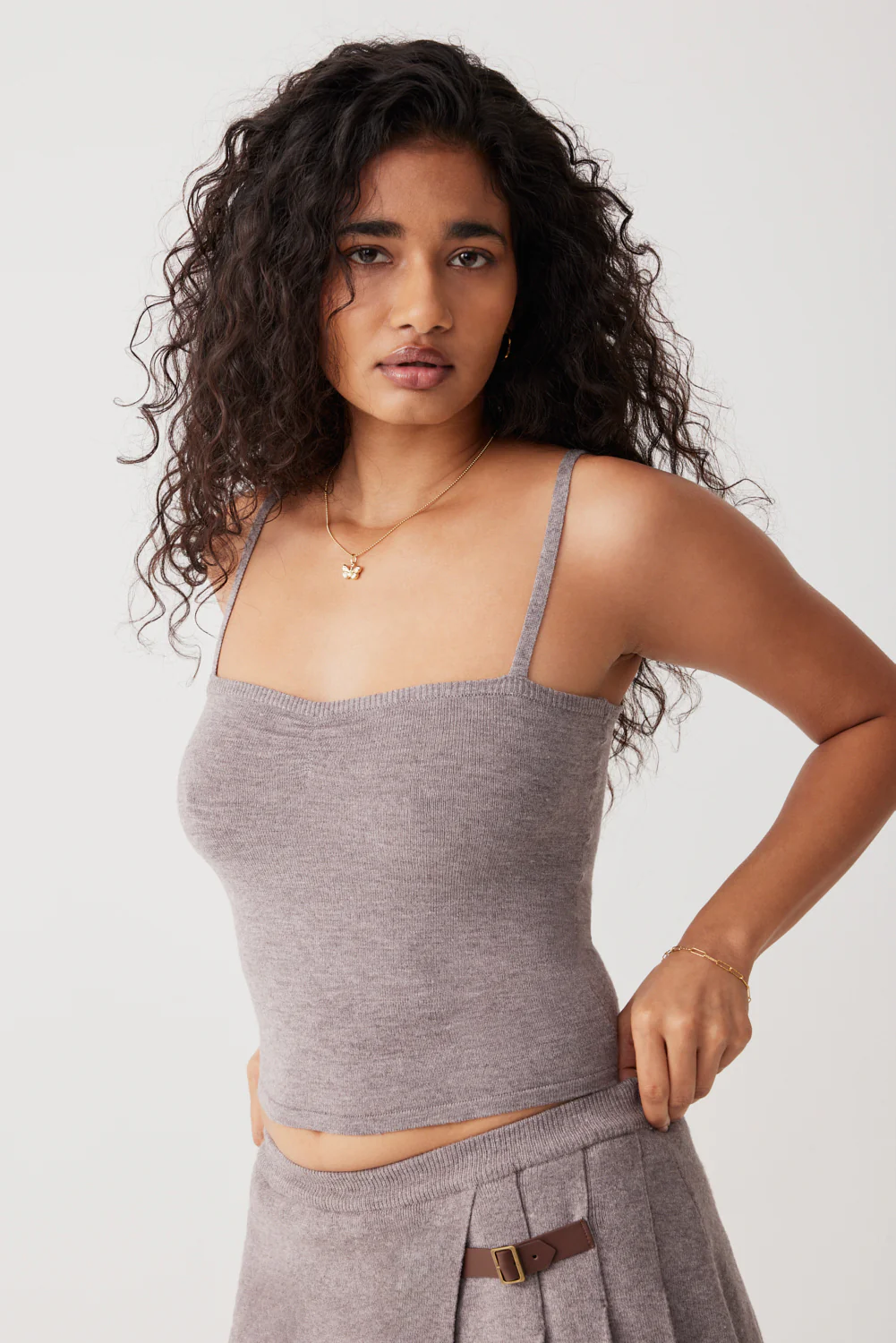 Carmen Lightweight Knit Tank - Dark Pearl - Image 5