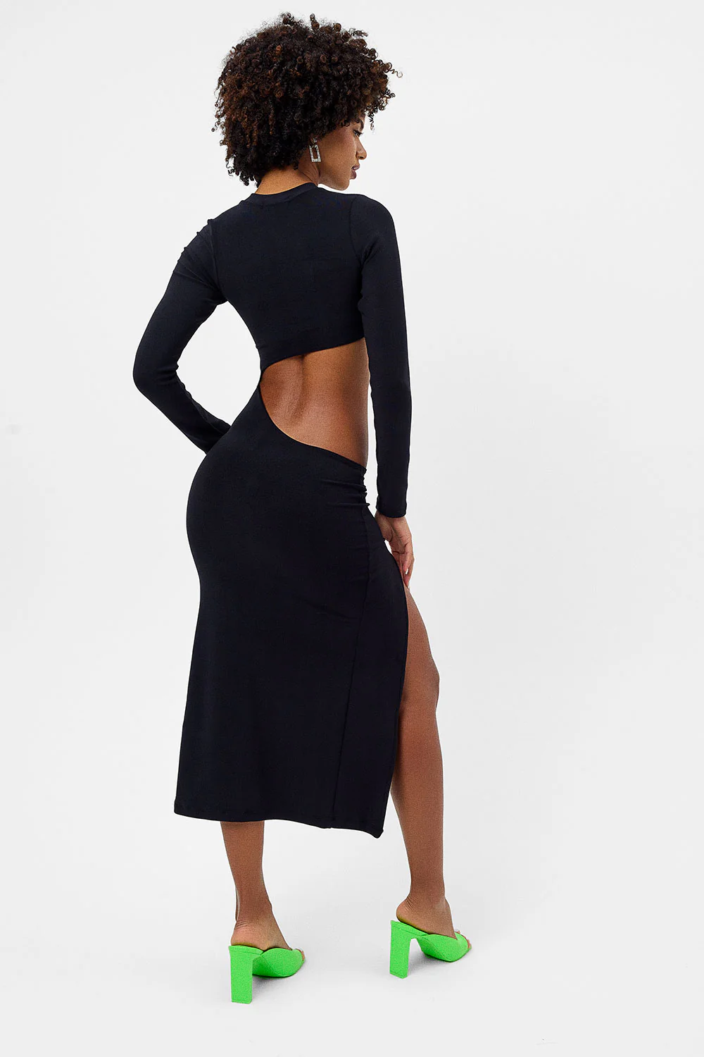 Carolina Terry Midi Dress - Black - Image 3