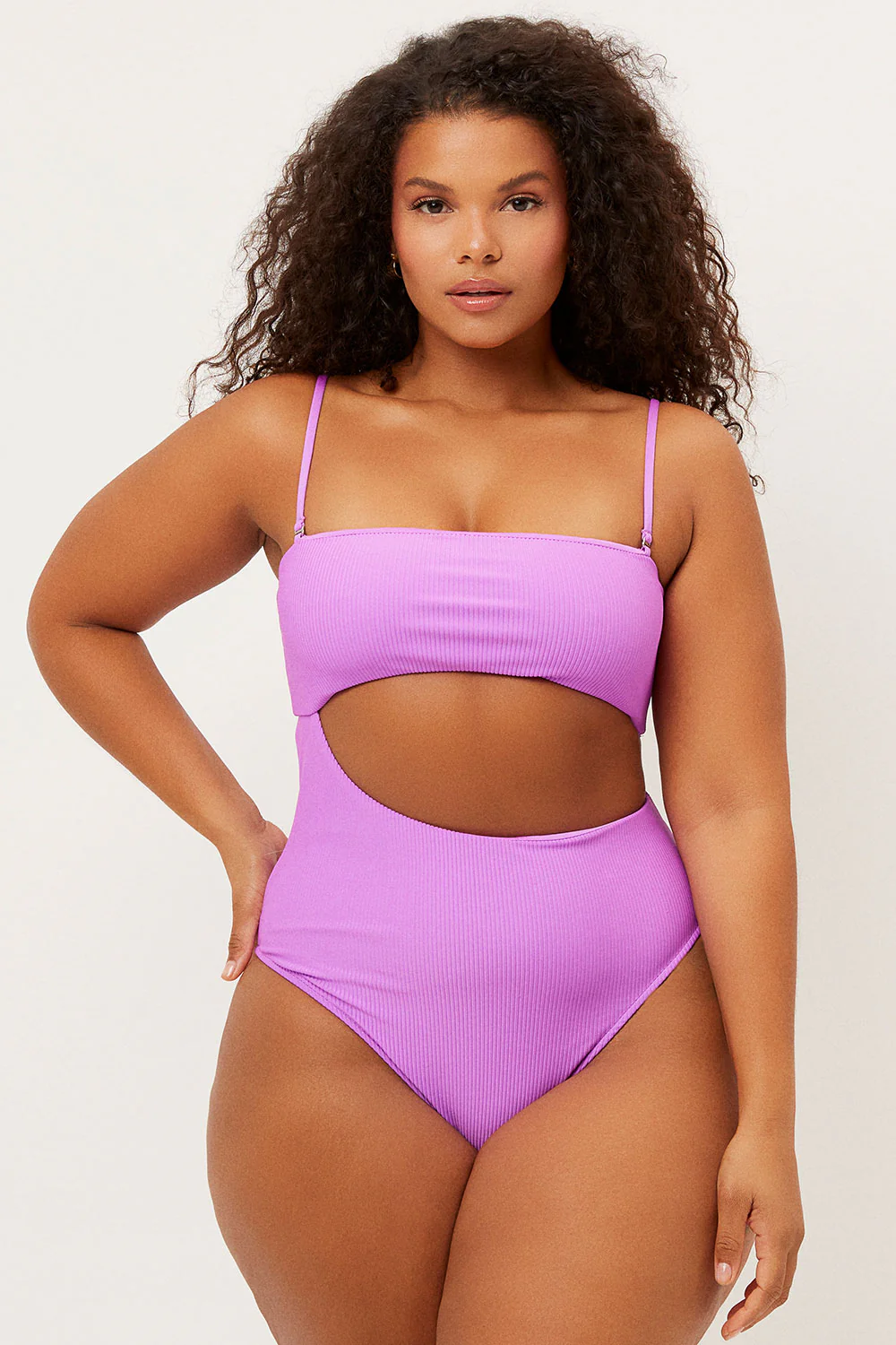 Carter Ribbed High Cut One Piece Swimsuit - Passionfruit - Image 2