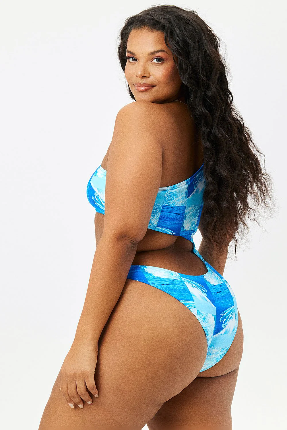 Cash One Shoulder One Piece Swimsuit - Waves - Image 3