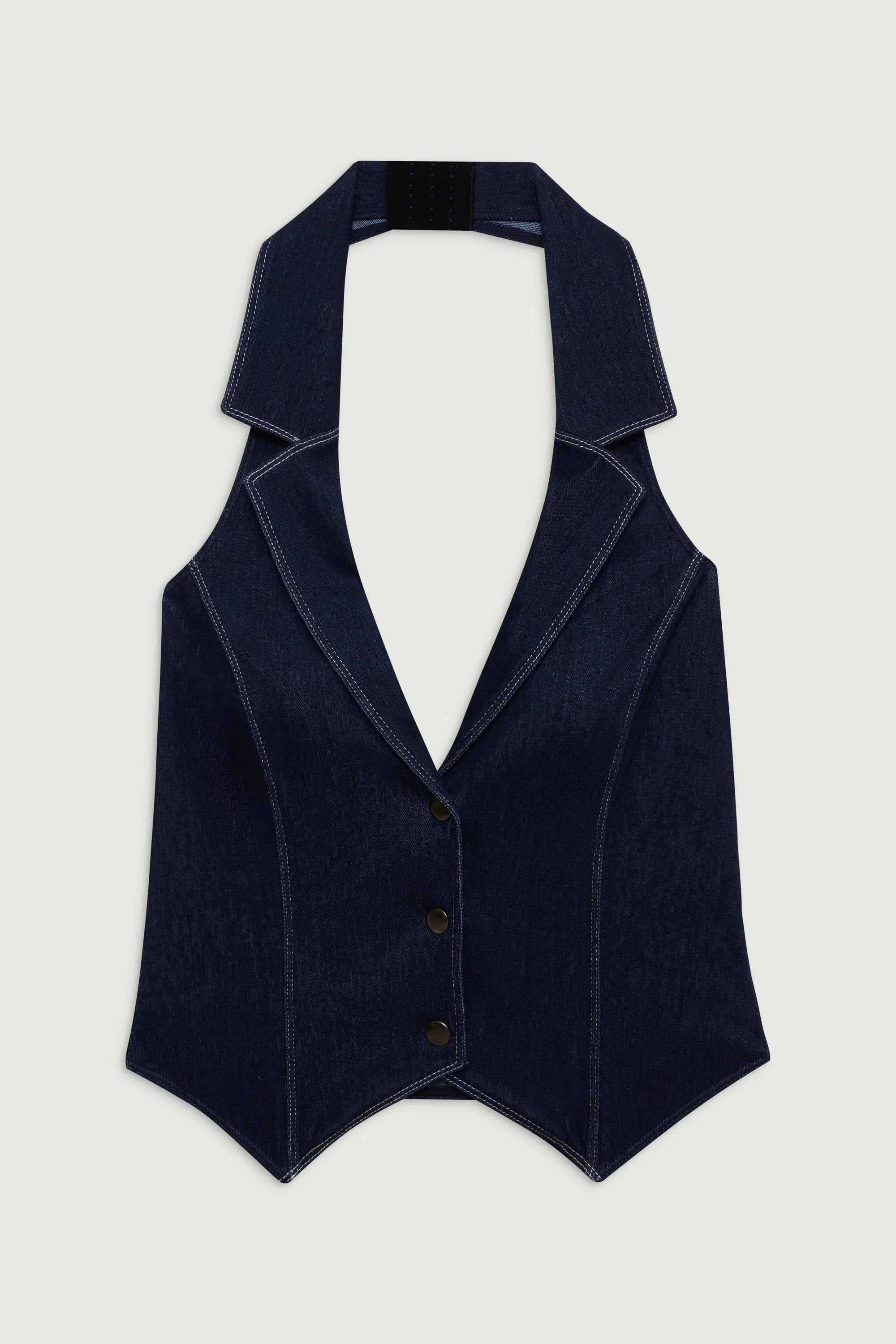 Charly Denim Halter Top - Blue Denim - Image 3