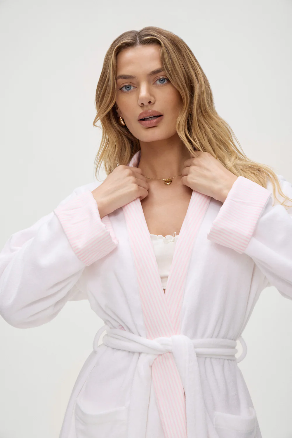 Chateau Terry Robe - Pink Stripe - Image 7