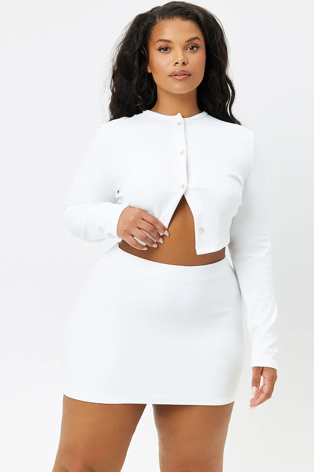 Cheri Terry Cardigan Sweater - White - Image 2