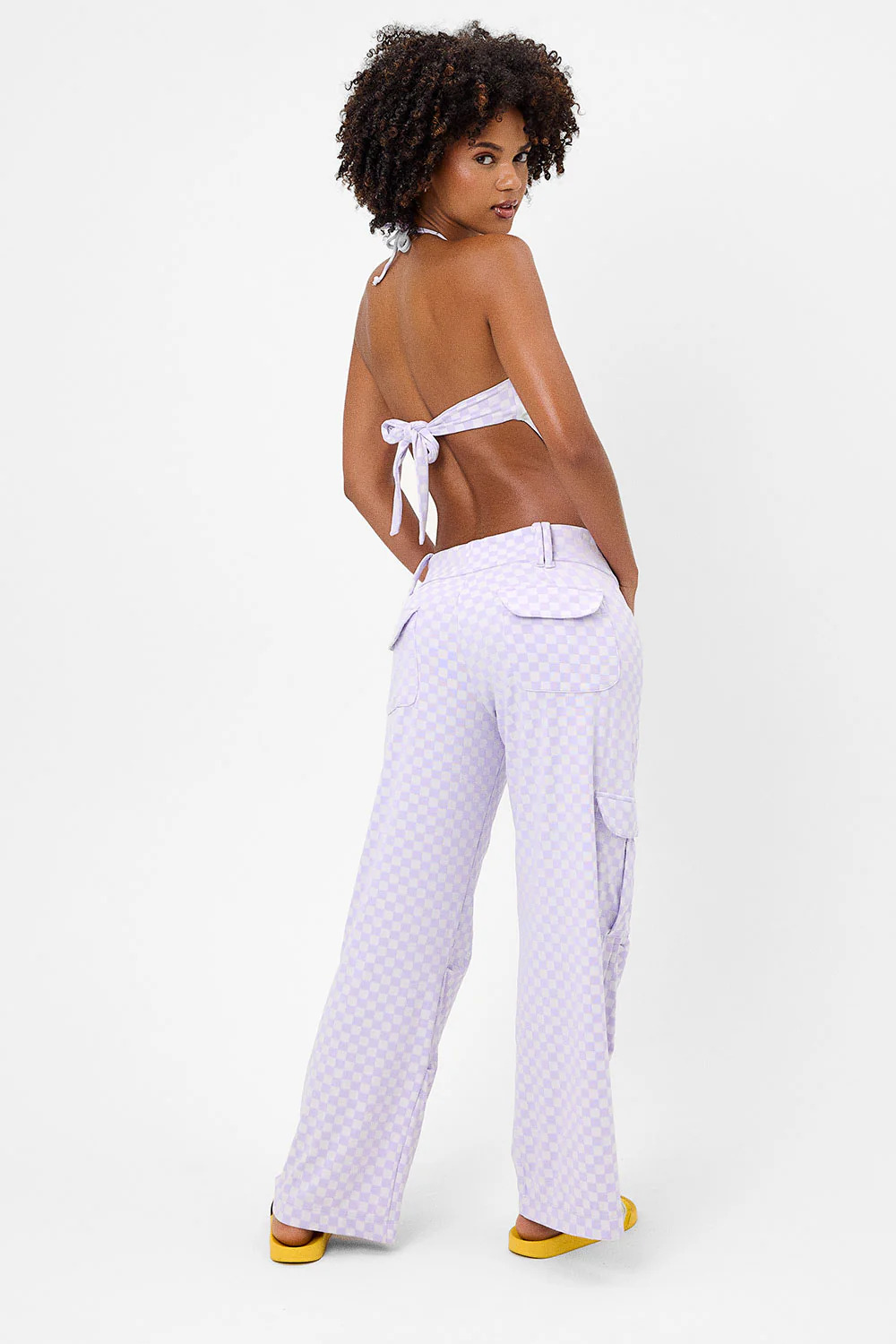 Chilli Checkered Cargo Pant - Purple Check - Image 2