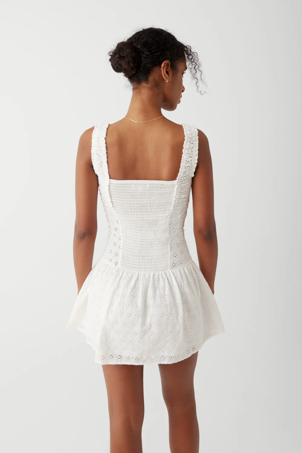 Christa Eyelet Mini Dress - Angel's Wing - Image 2