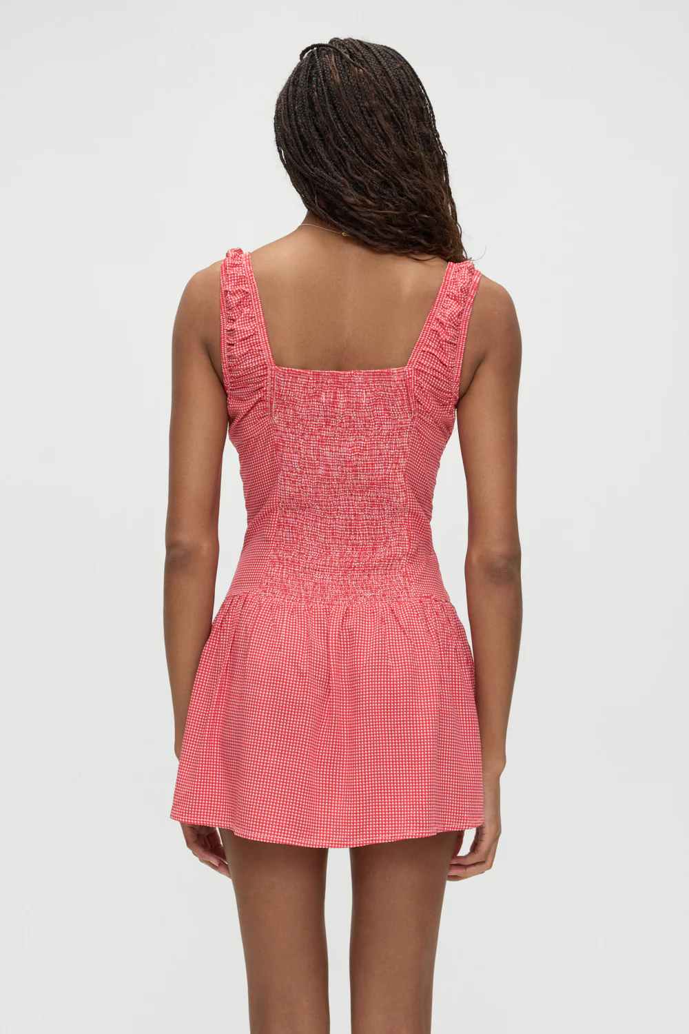 Christa Mini Dress - Ladybug Gingham - Image 6