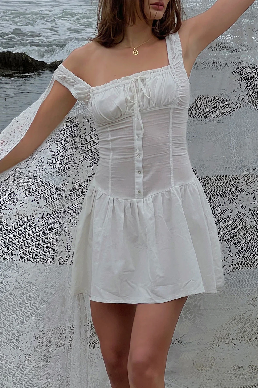 Christa Ruffle Mini Dress - Sunrose - Image 6