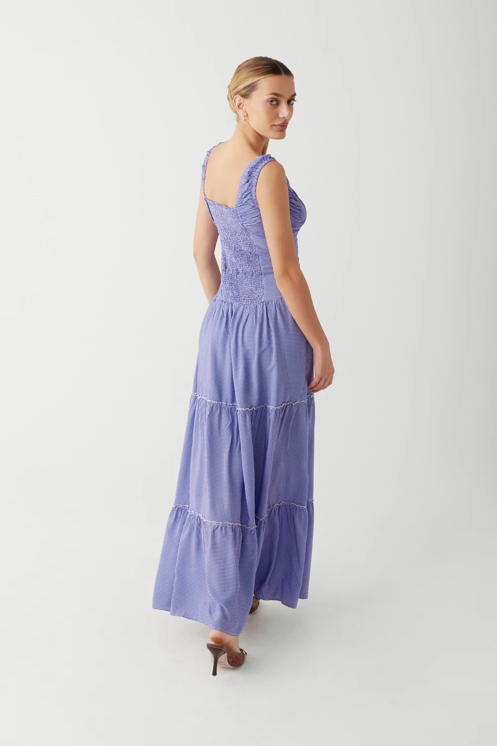 Christabelle Ruffle Maxi Dress - Sailor Gingham - Image 4