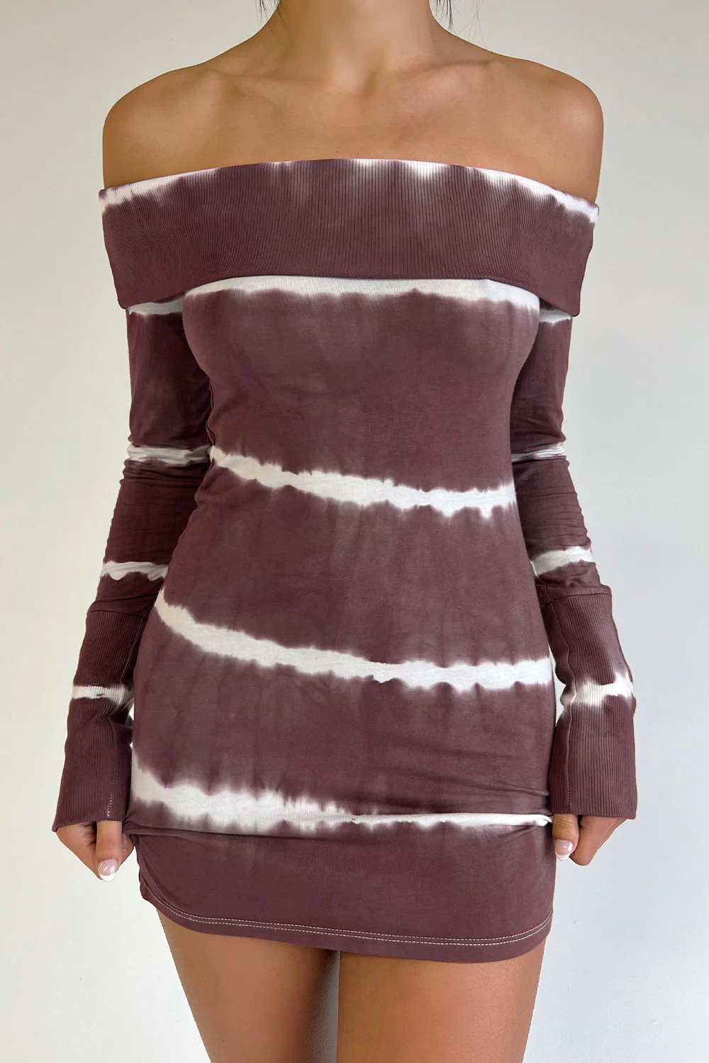 Cinzia Long Sleeve Tie Dye Dress - Taro Tie Dye - Image 2