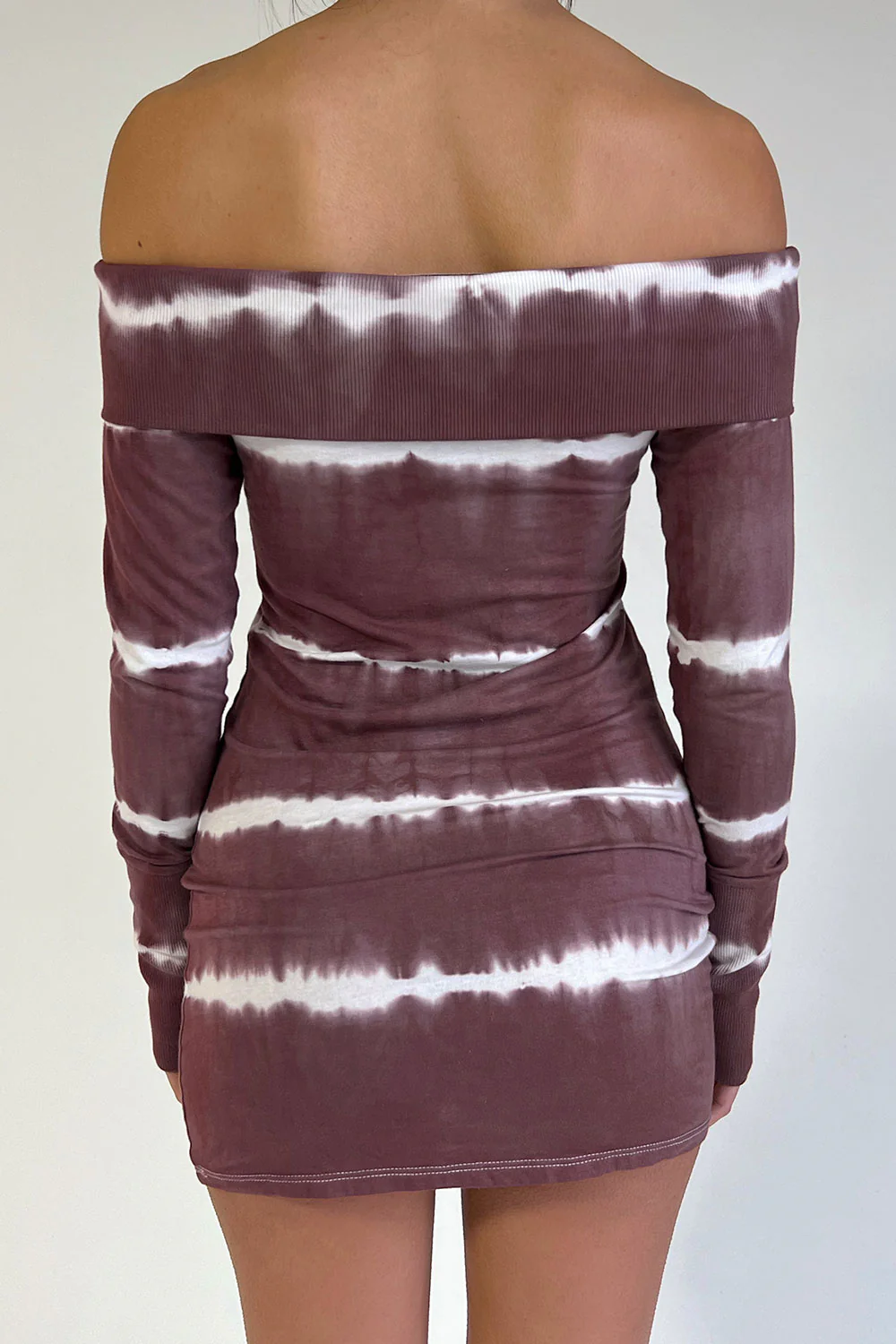 Cinzia Long Sleeve Tie Dye Dress - Taro Tie Dye - Image 3