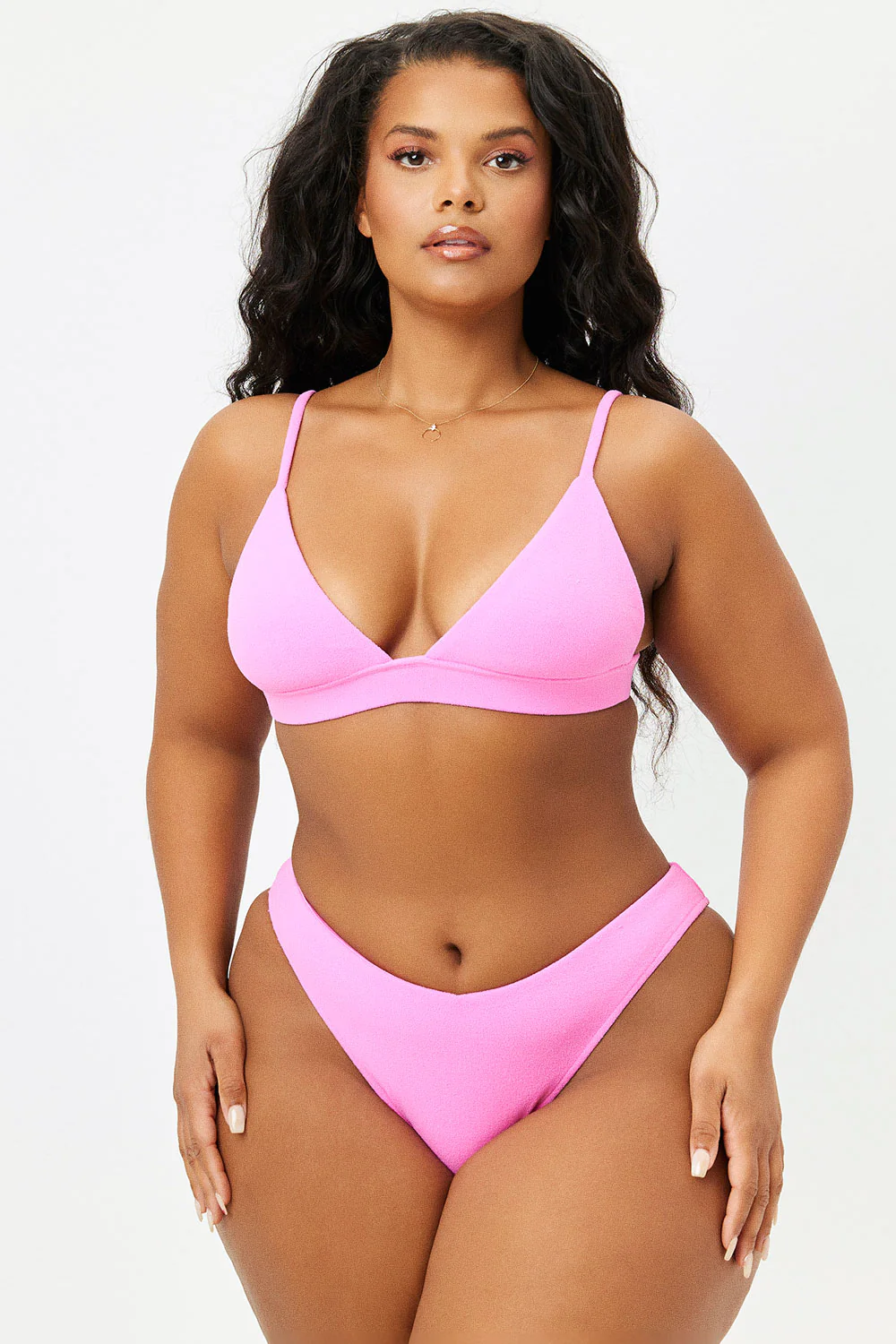 Claire Triangle Terry Bikini Top - Blushing - Image 3