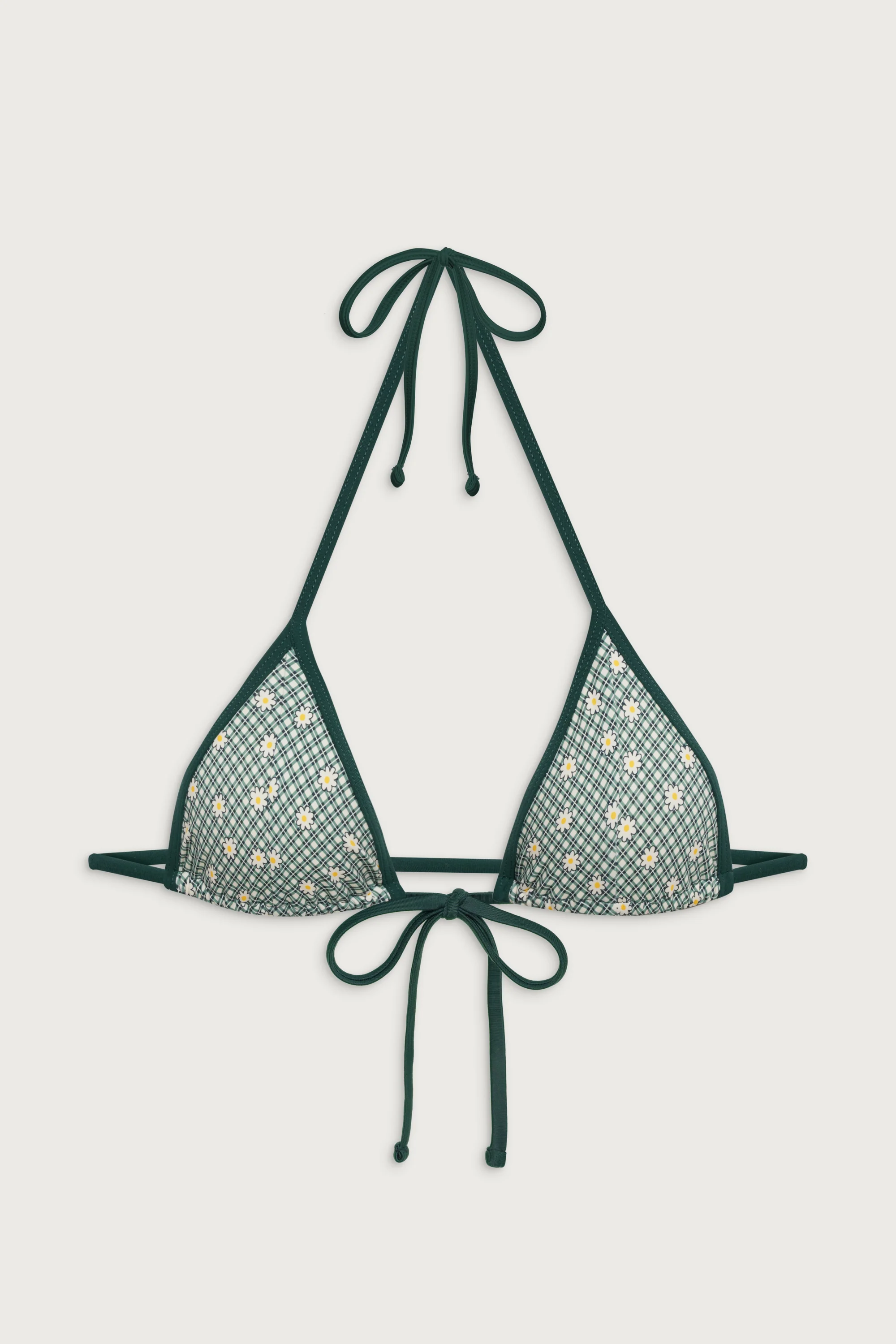 Coastal Halter Gingham Bikini Top - Orchard Picnic - Image 3