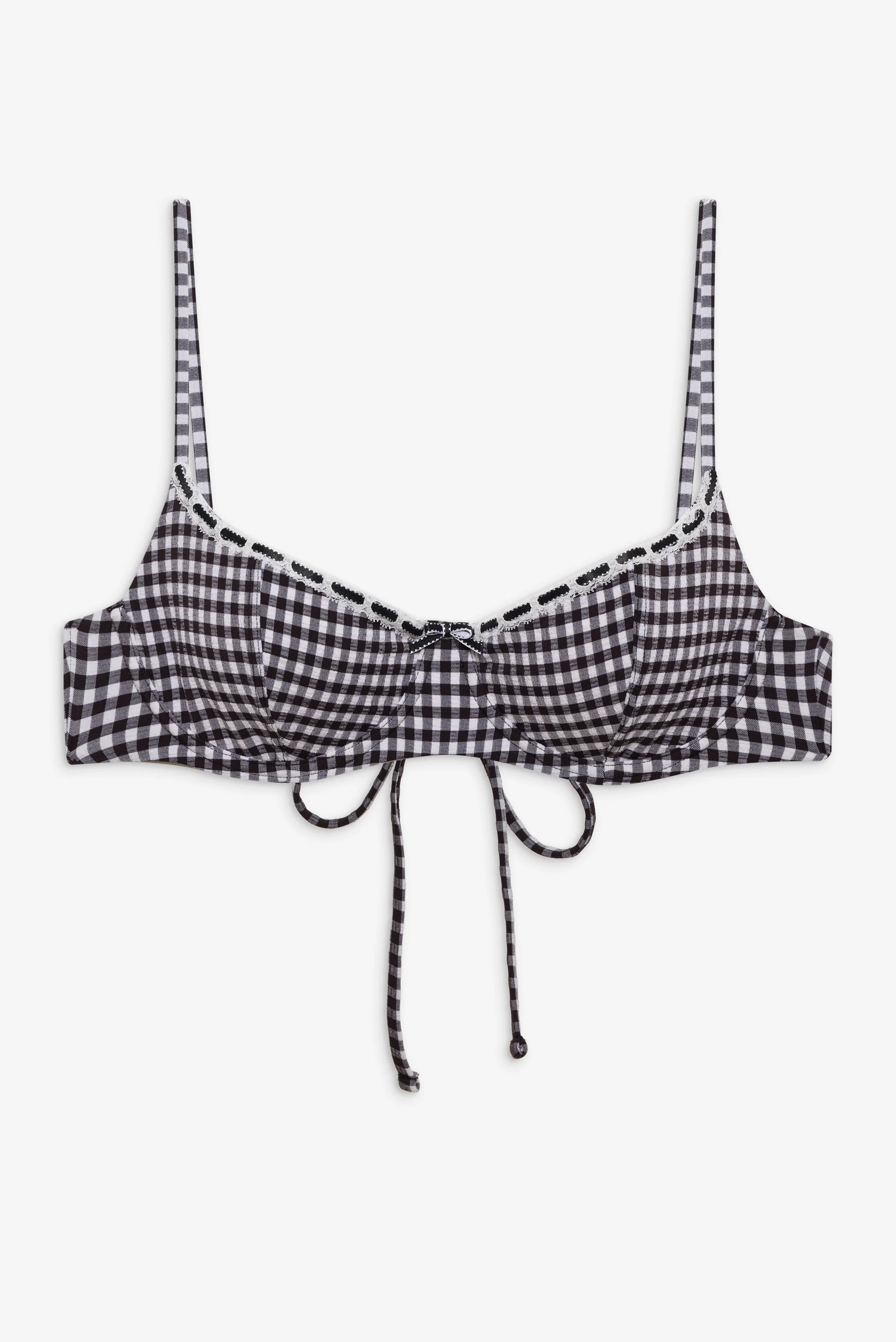 Cola Gingham Underwire Bikini Top - Blackberry Gingham - Image 4