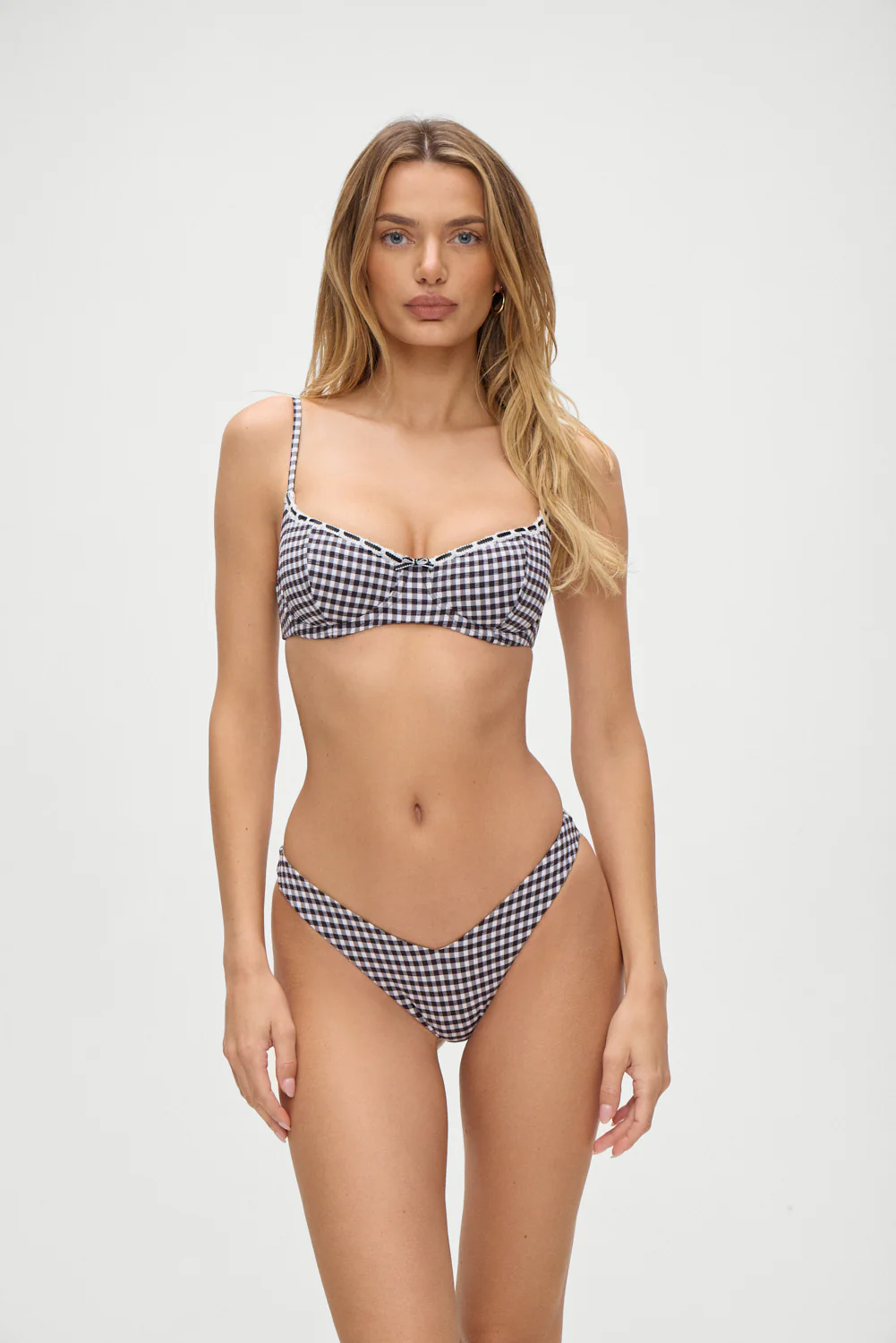 Cola Gingham Underwire Bikini Top - Blackberry Gingham - Image 6