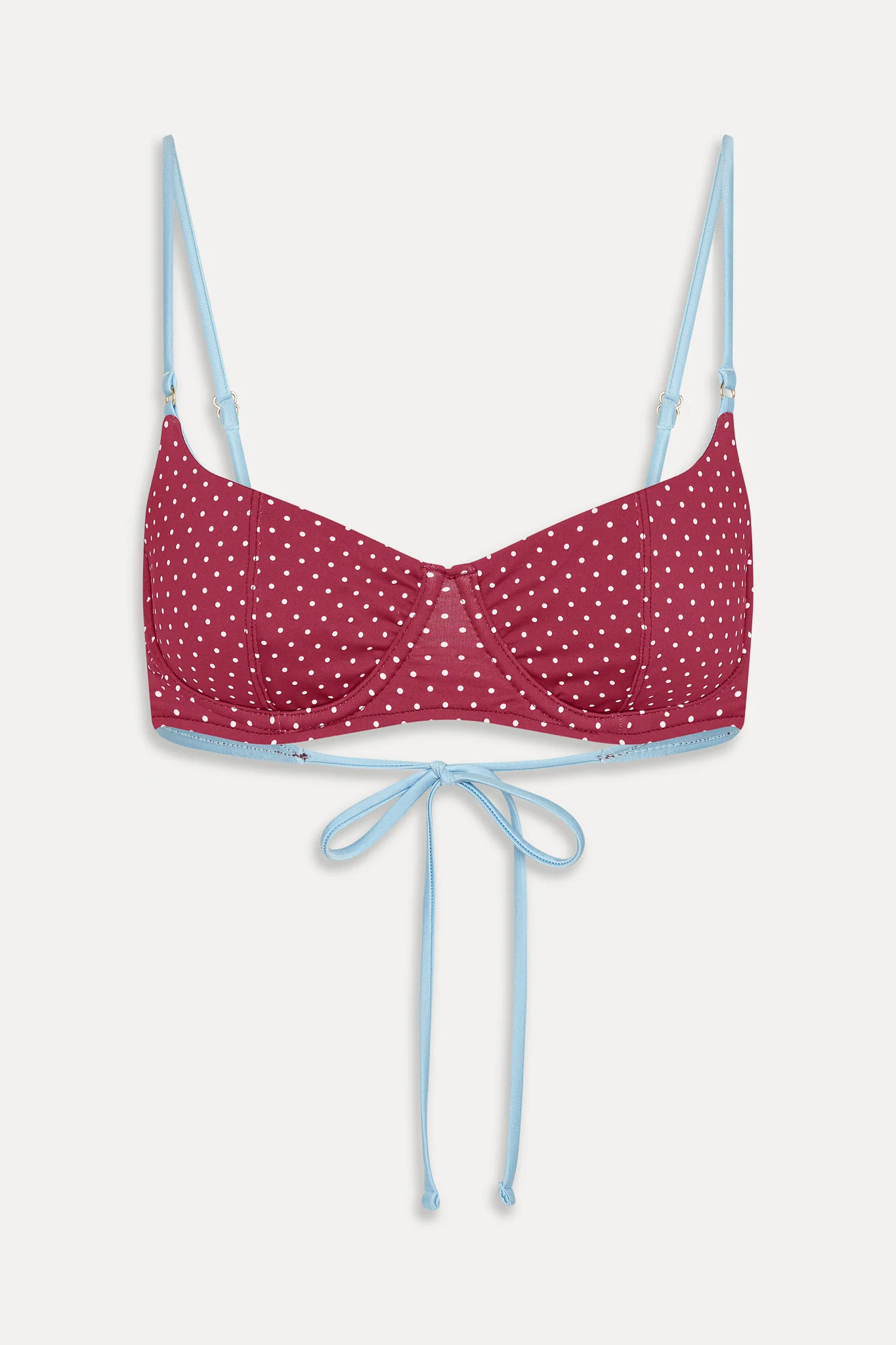 Cola Polka Dot Bikini Top - Tuscany - Image 3
