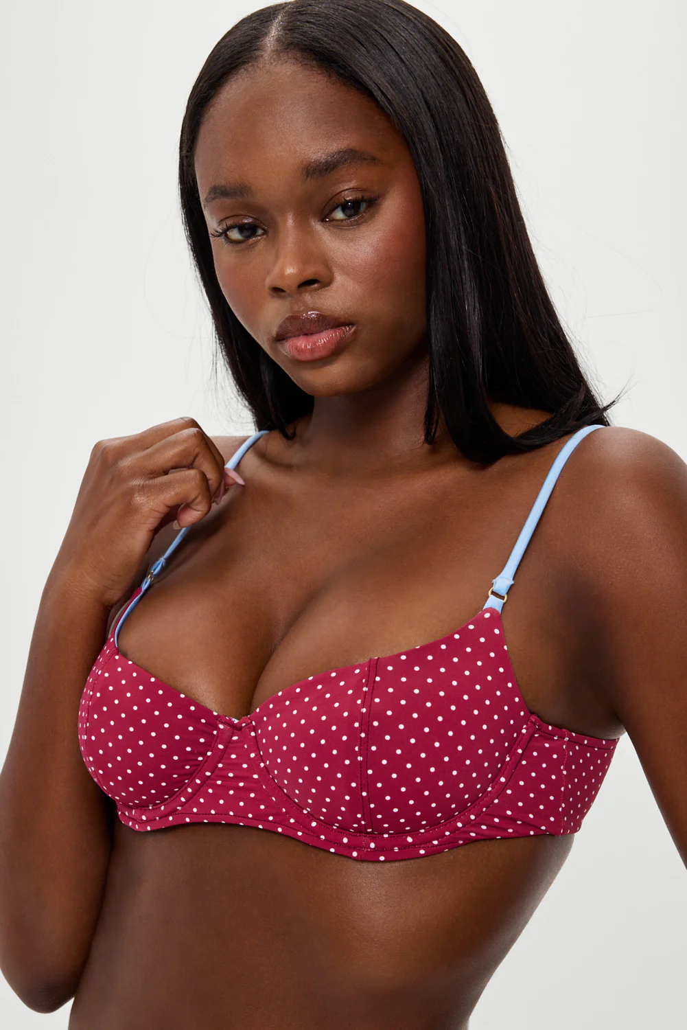 Cola Polka Dot Bikini Top - Tuscany - Image 6