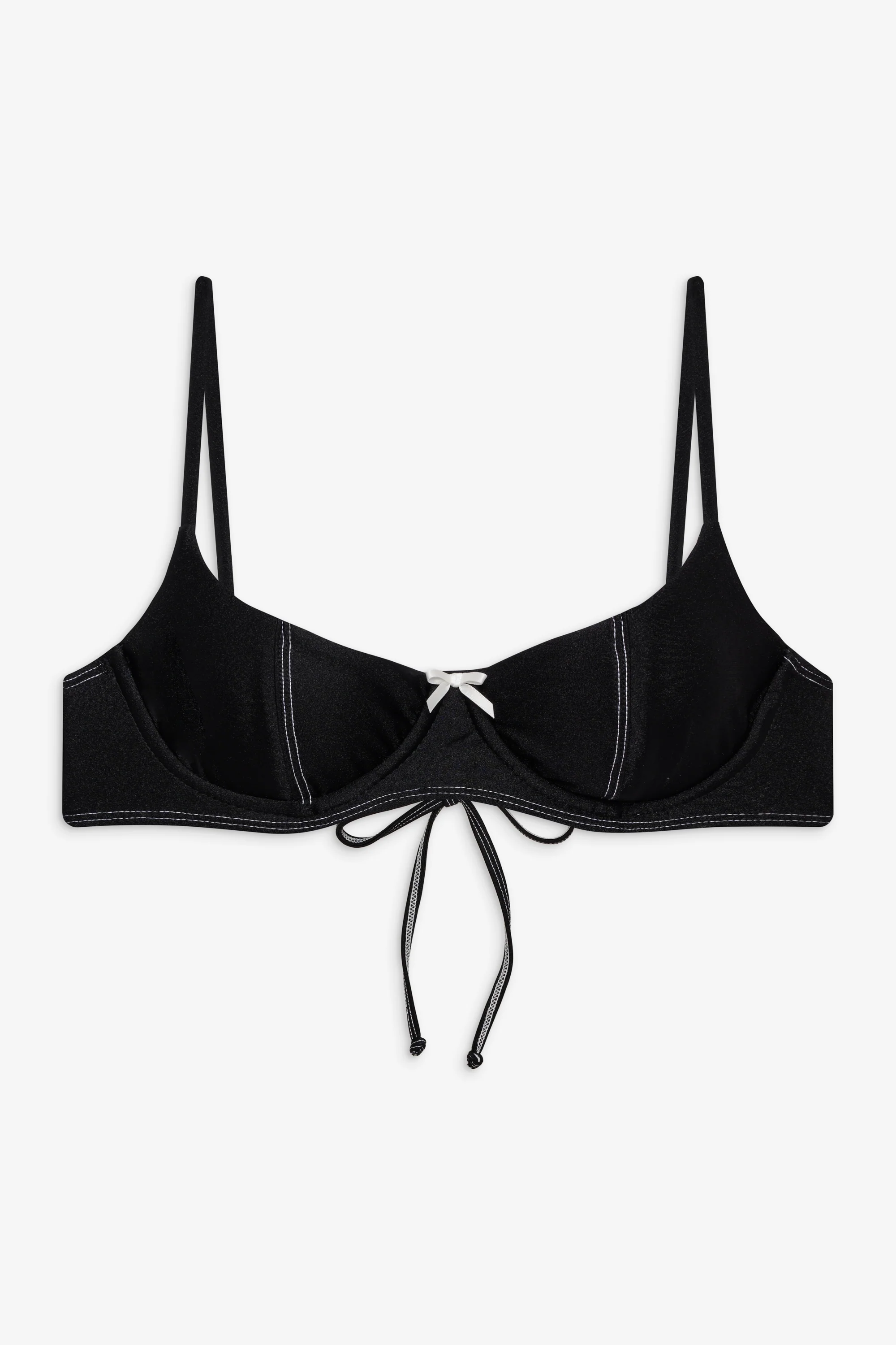 Cola Shine Underwire Bikini Top - Black Shine - Image 3