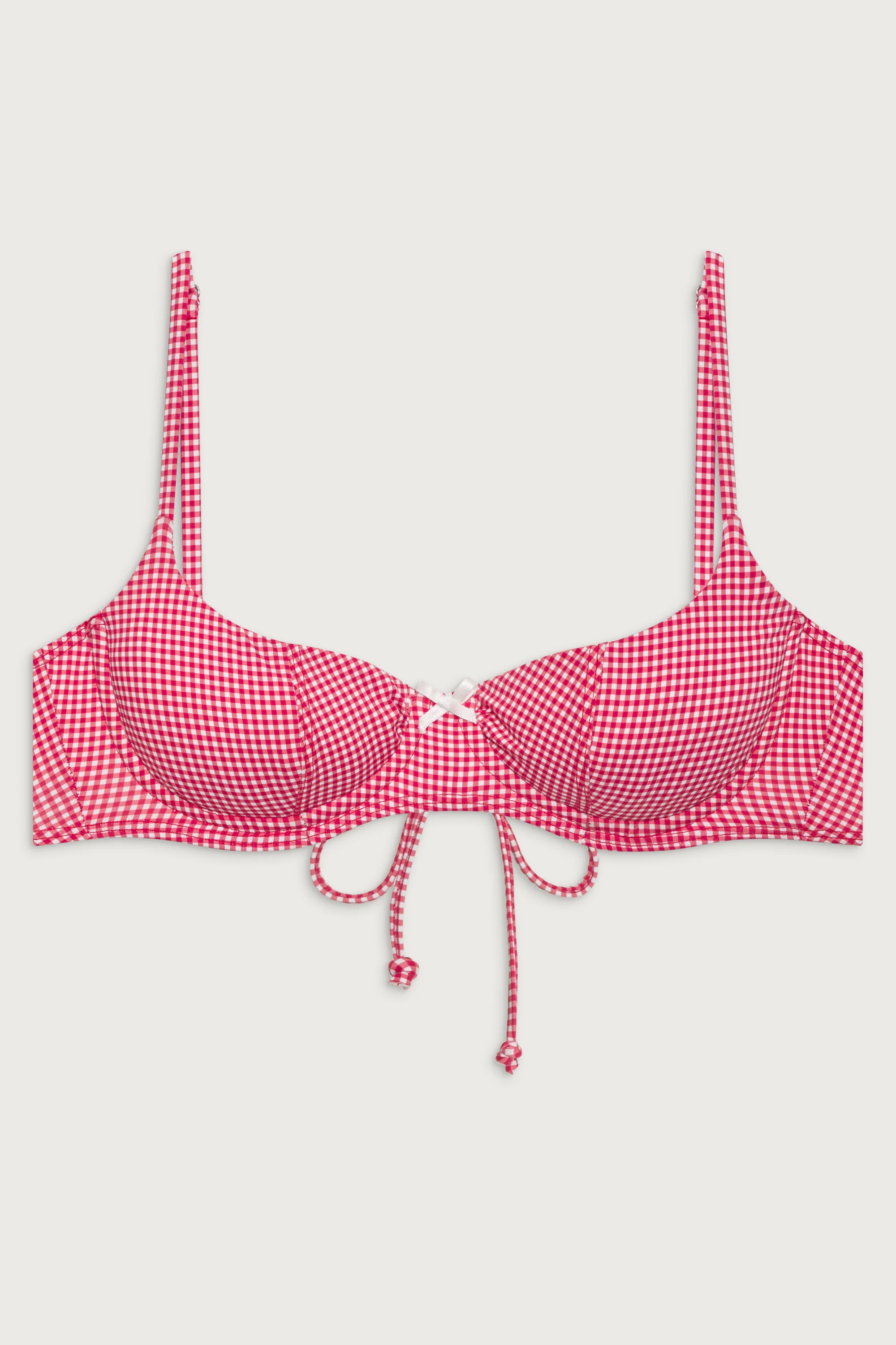 Cola Underwire Balconette Bikini Top - Ladybug Gingham - Image 3